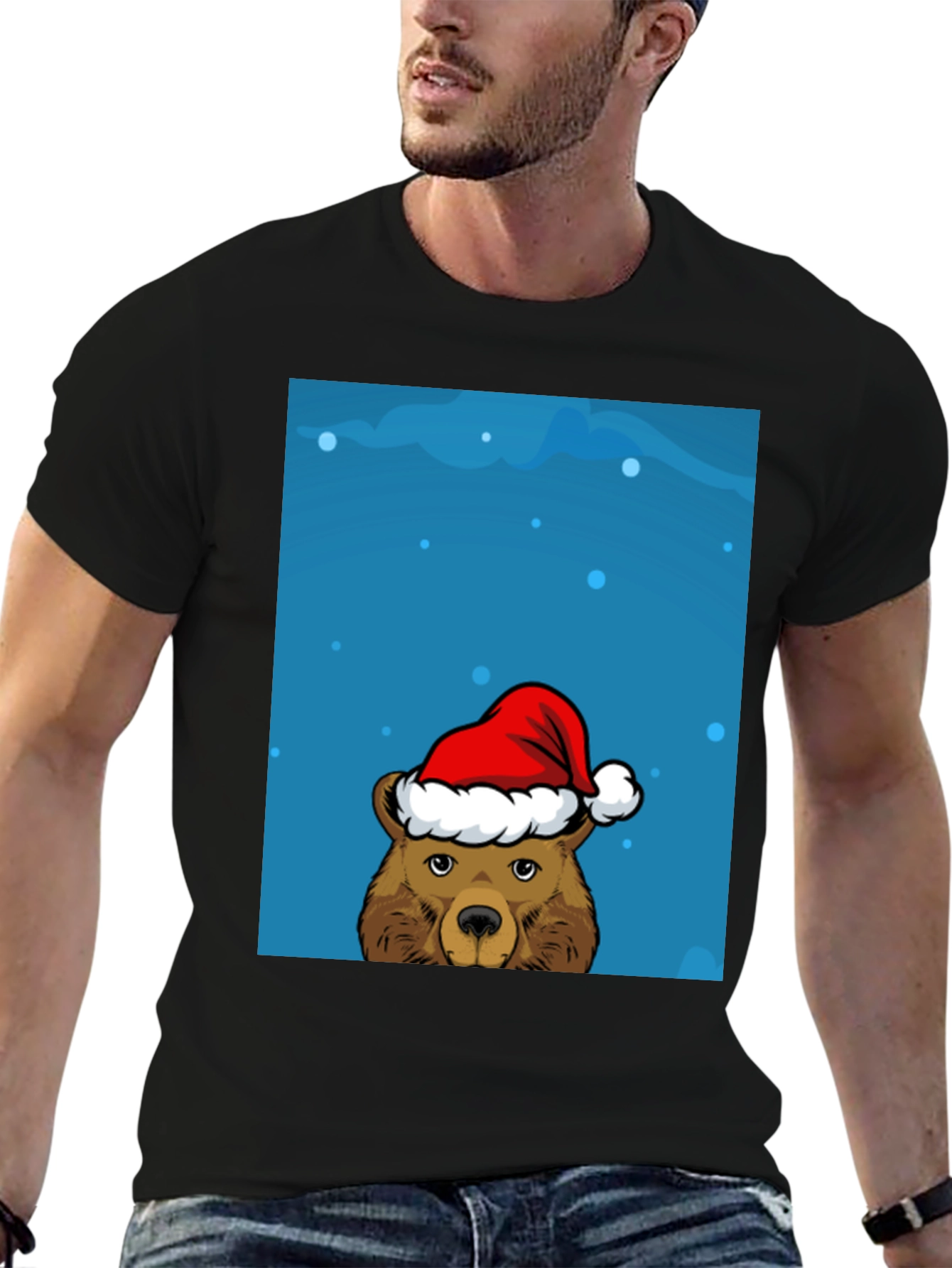 Festive Bear Graphic Tee - Holiday Cheer