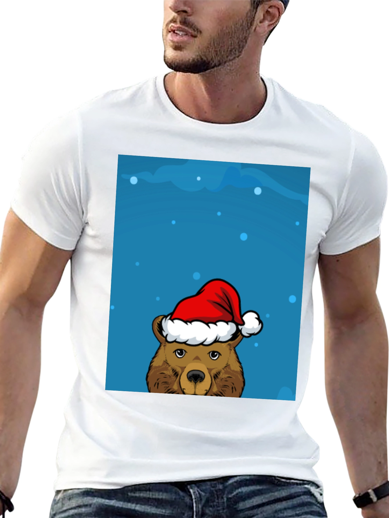 Festive Bear Graphic Tee - Holiday Cheer
