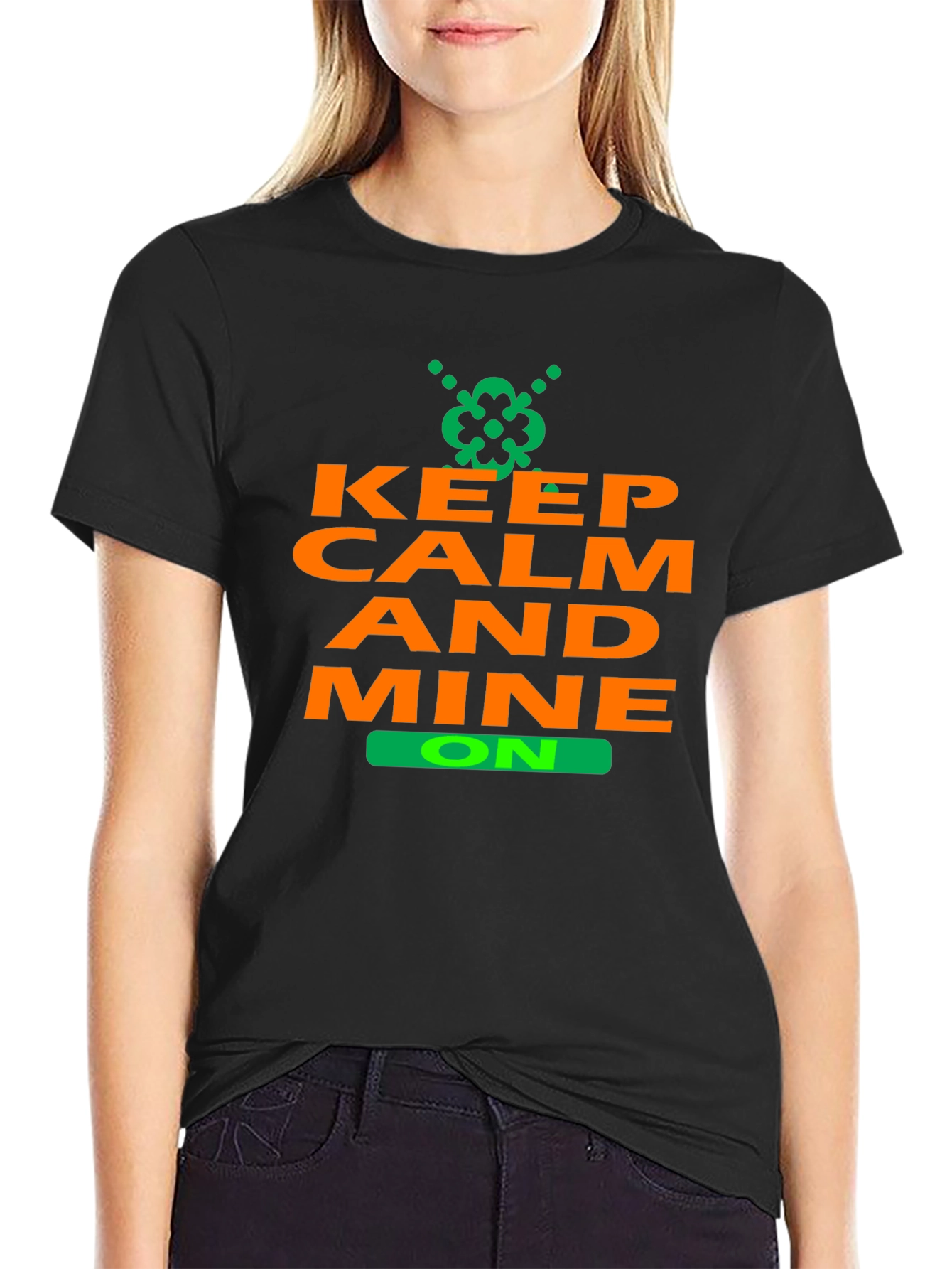Keep Calm and Mine On T-Shirt - Black