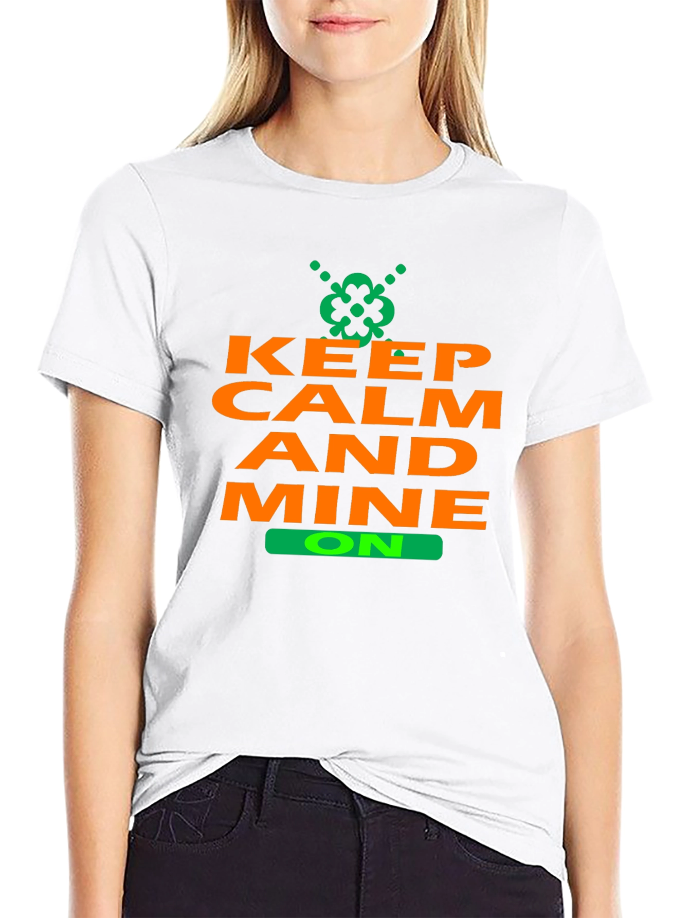 Keep Calm and Mine On T-Shirt - Black