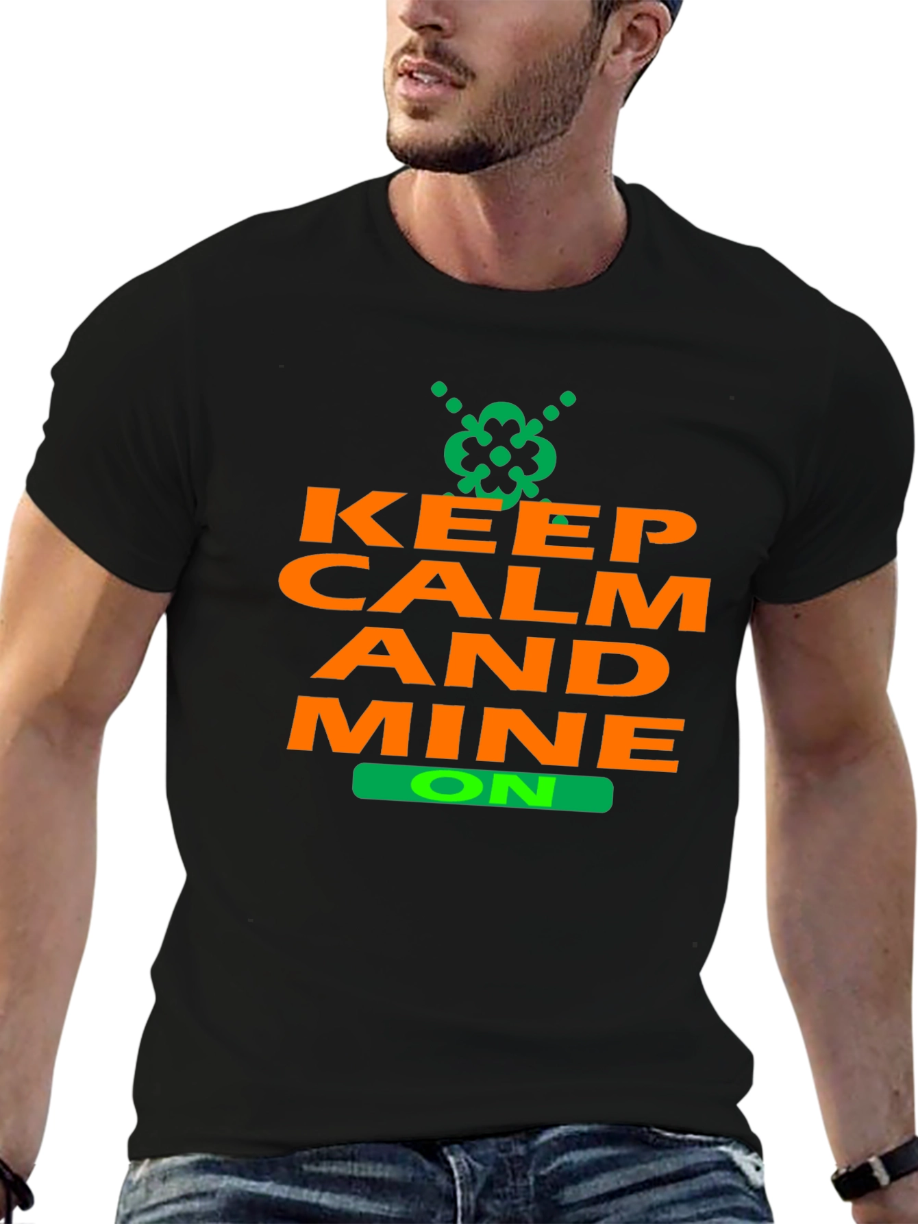 Keep Calm and Mine On T-Shirt - Black