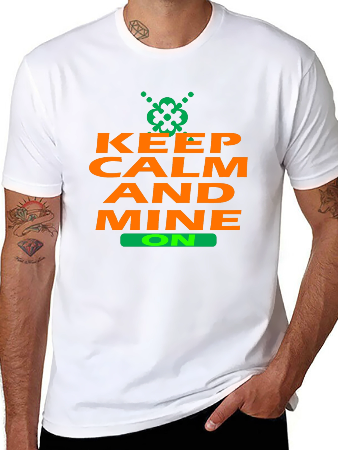Keep Calm and Mine On T-Shirt - Black