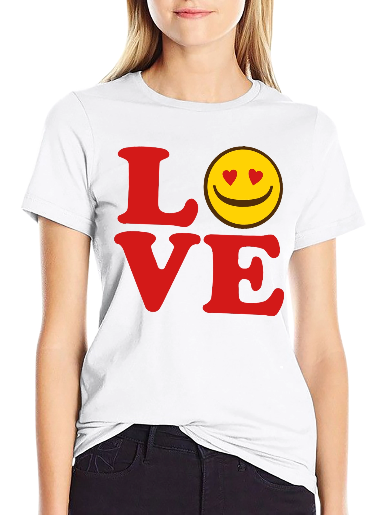 Love Smiley Face Graphic T-Shirt