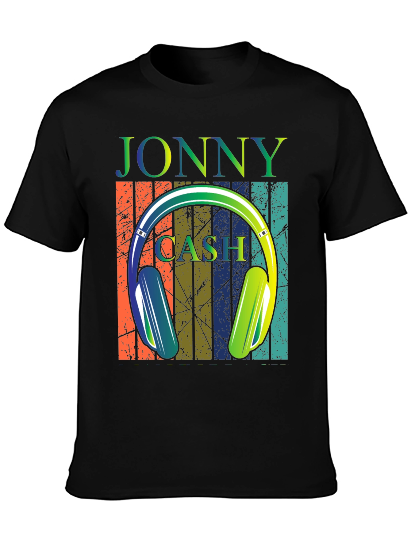 Jonny Cash Headphone Retro Graphic T-Shirt