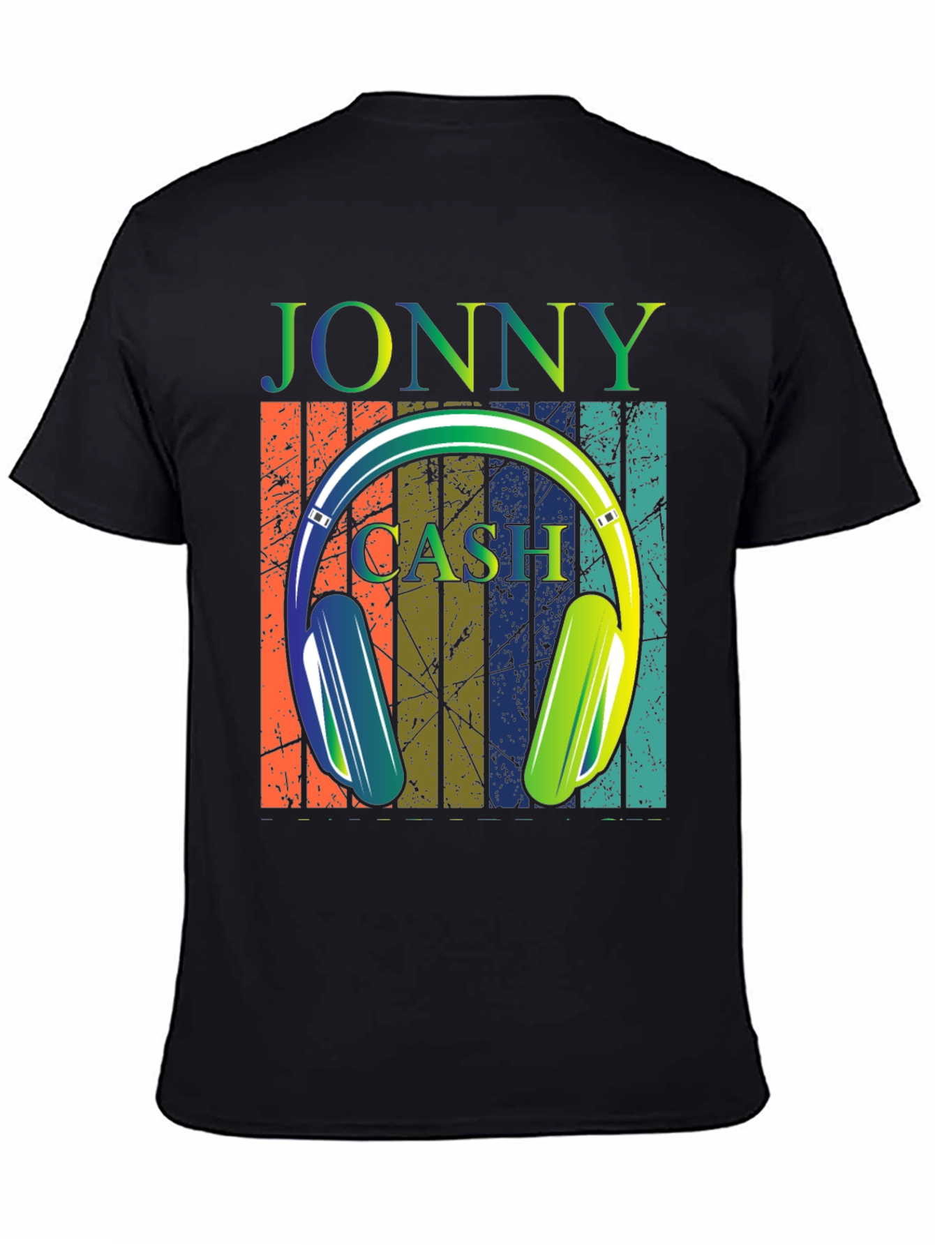 Jonny Cash Headphone Retro Graphic T-Shirt