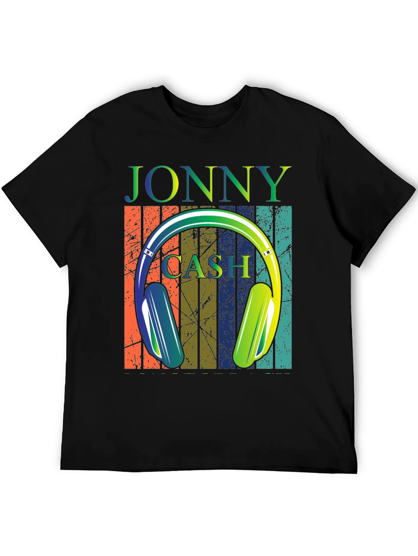 Jonny Cash Headphone Retro Graphic T-Shirt