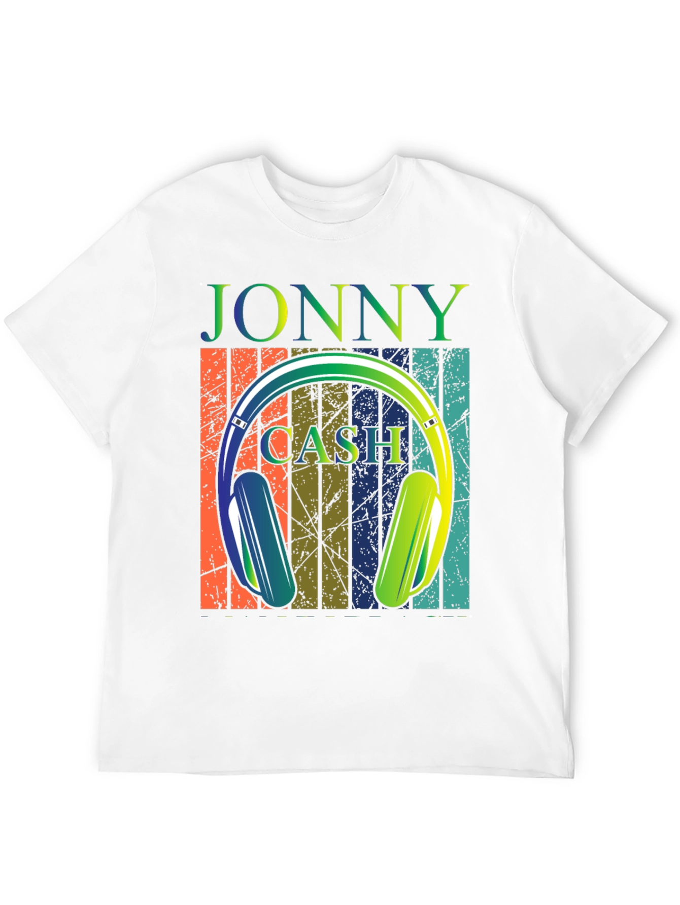 Jonny Cash Headphone Retro Graphic T-Shirt