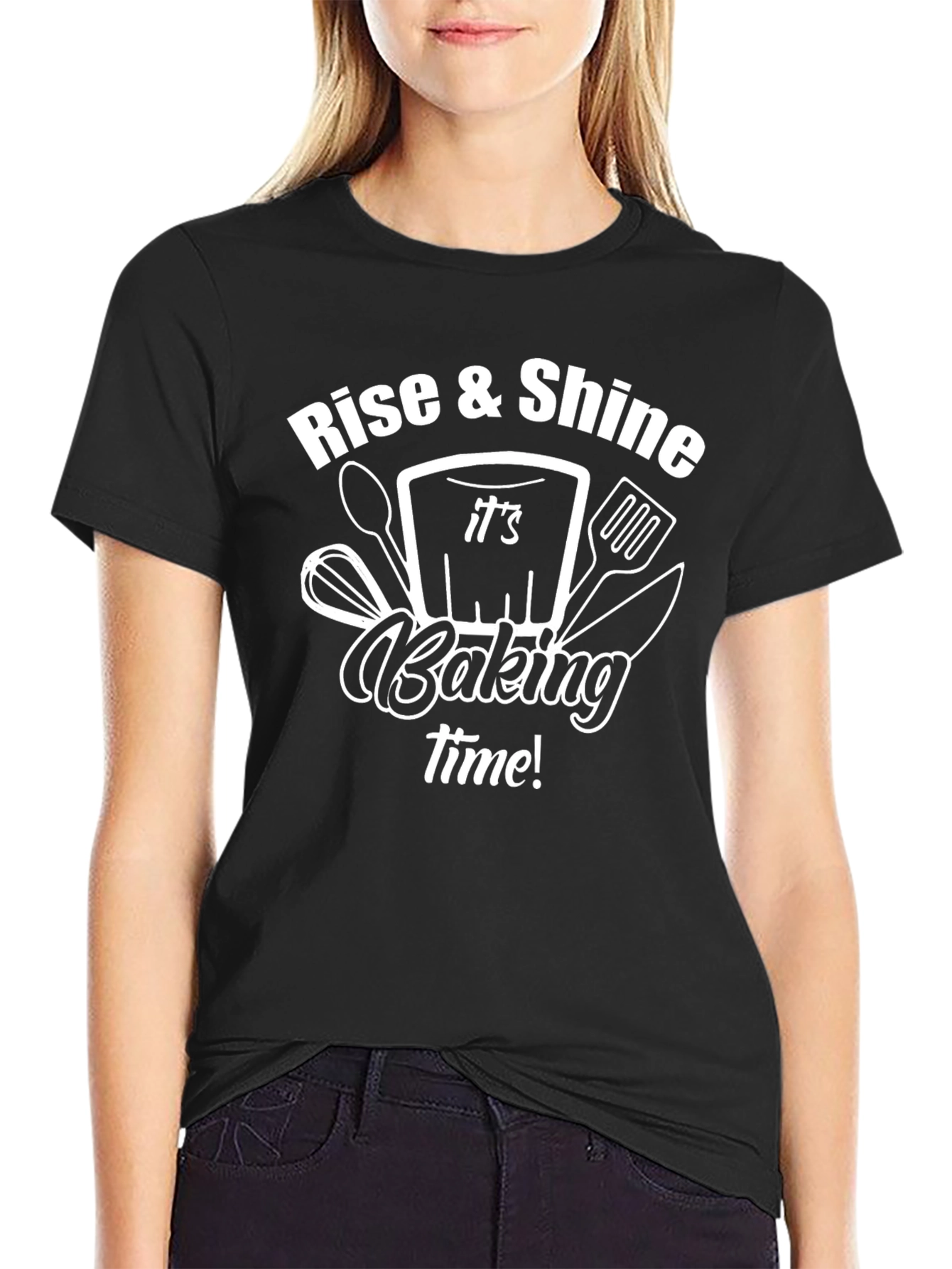 Rise & Shine Baking Time Black T-Shirt
