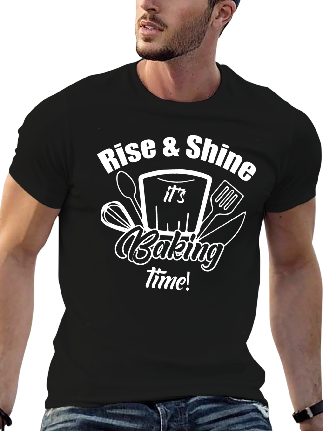 Rise & Shine Baking Time Black T-Shirt