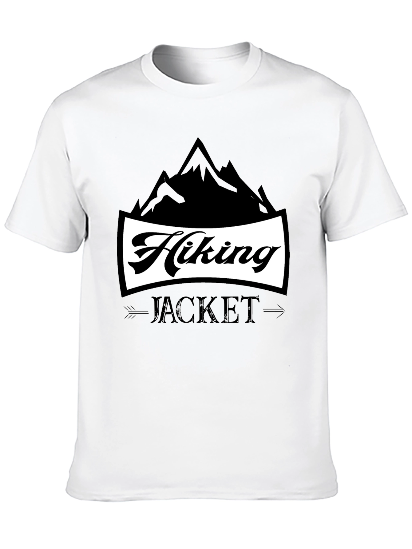 Hiking Jacket Graphic T-Shirt | Black Casual Tee