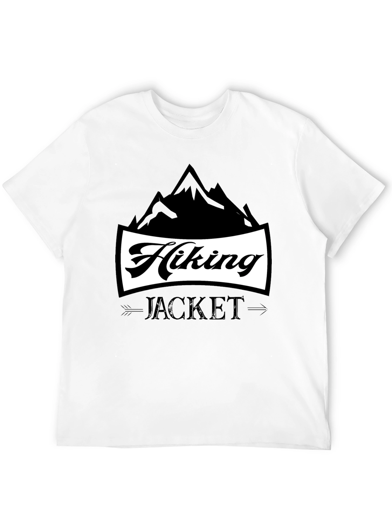 Hiking Jacket Graphic T-Shirt | Black Casual Tee