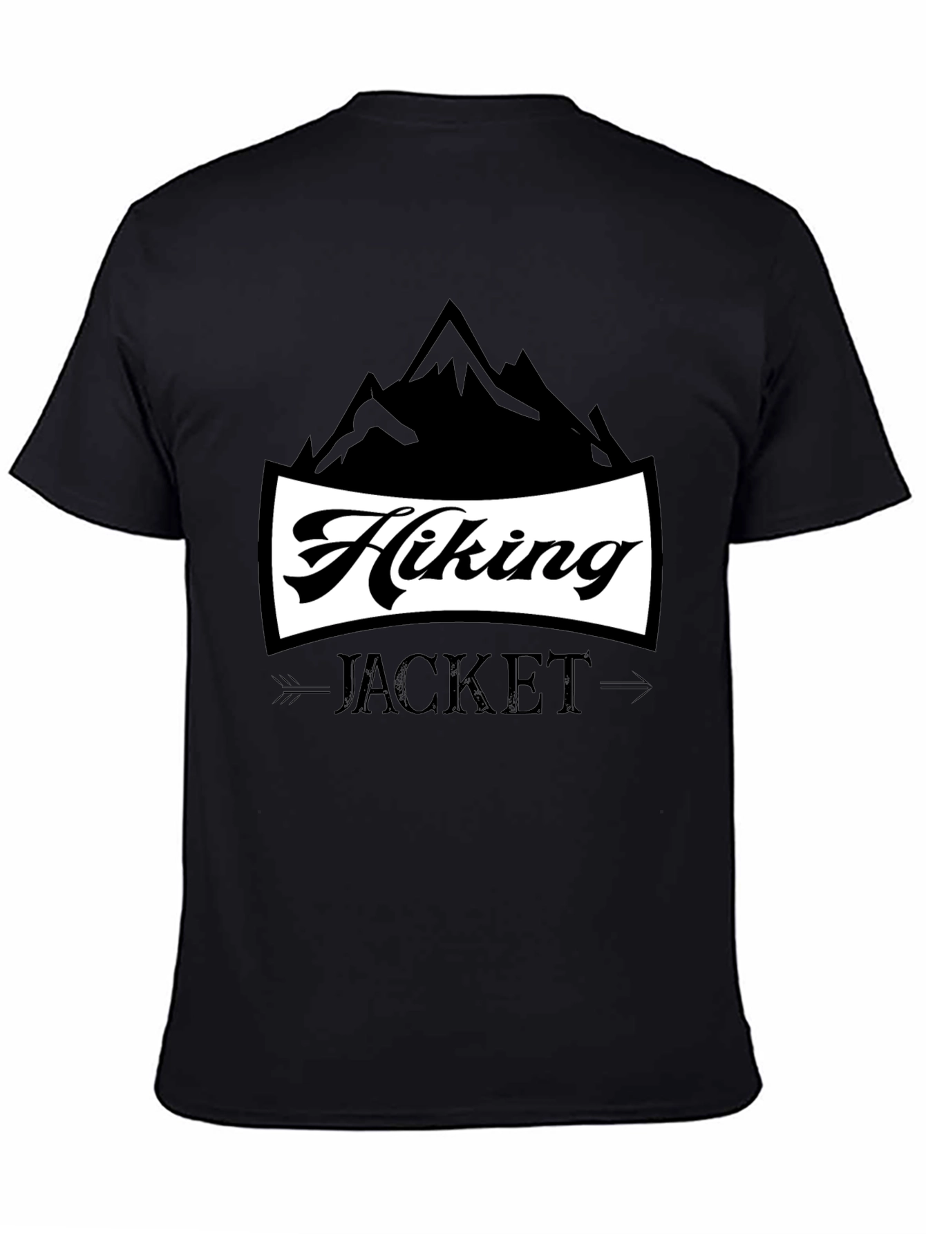 Hiking Jacket Graphic T-Shirt | Black Casual Tee