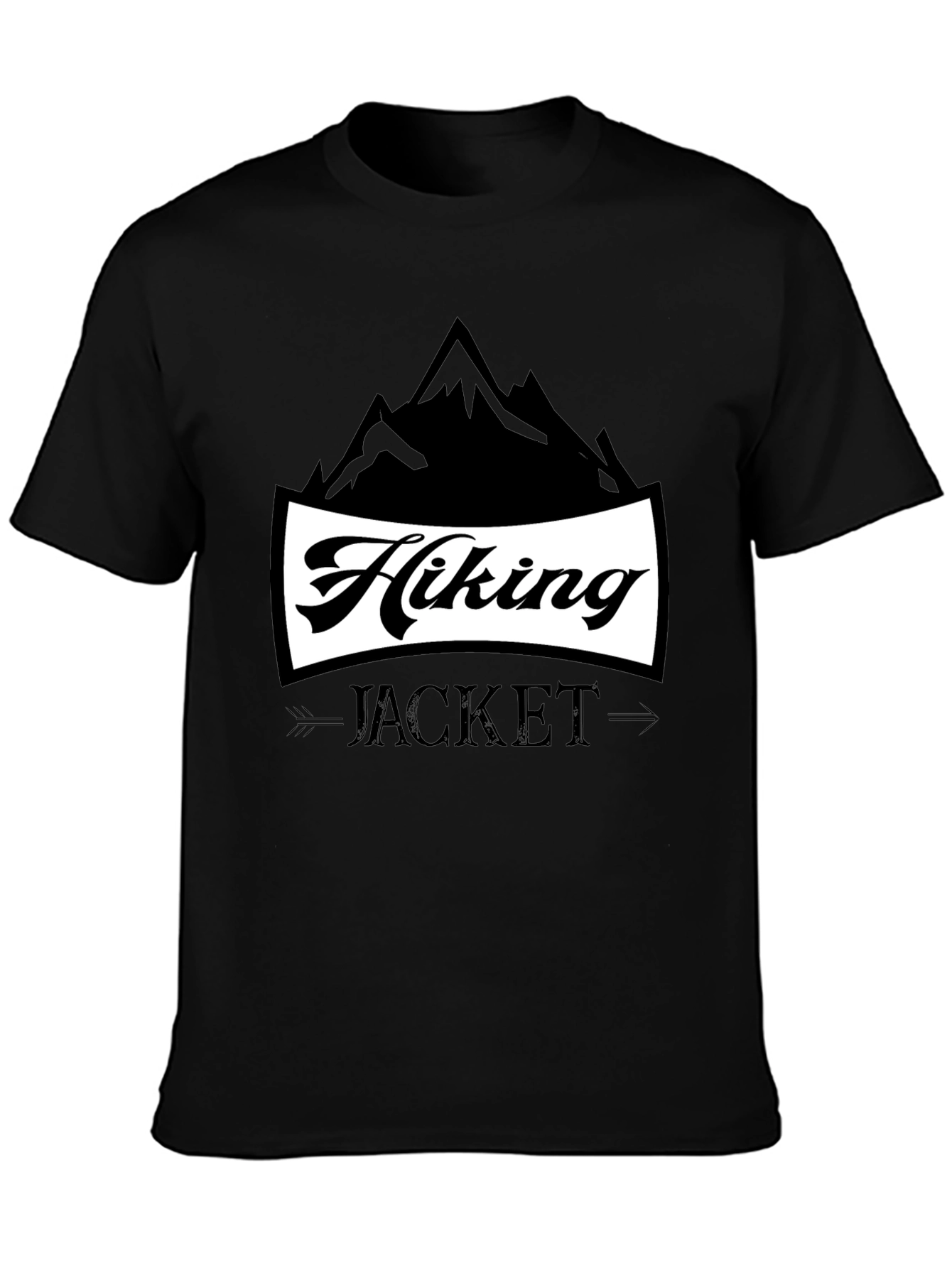 Hiking Jacket Graphic T-Shirt | Black Casual Tee