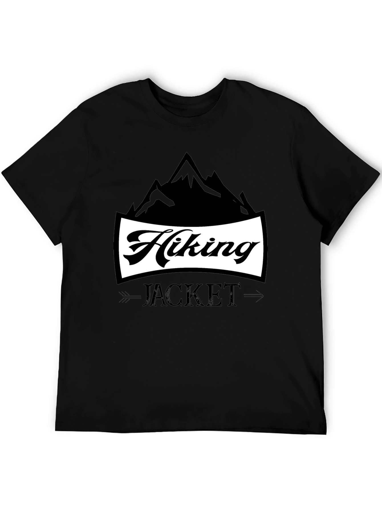 Hiking Jacket Graphic T-Shirt | Black Casual Tee