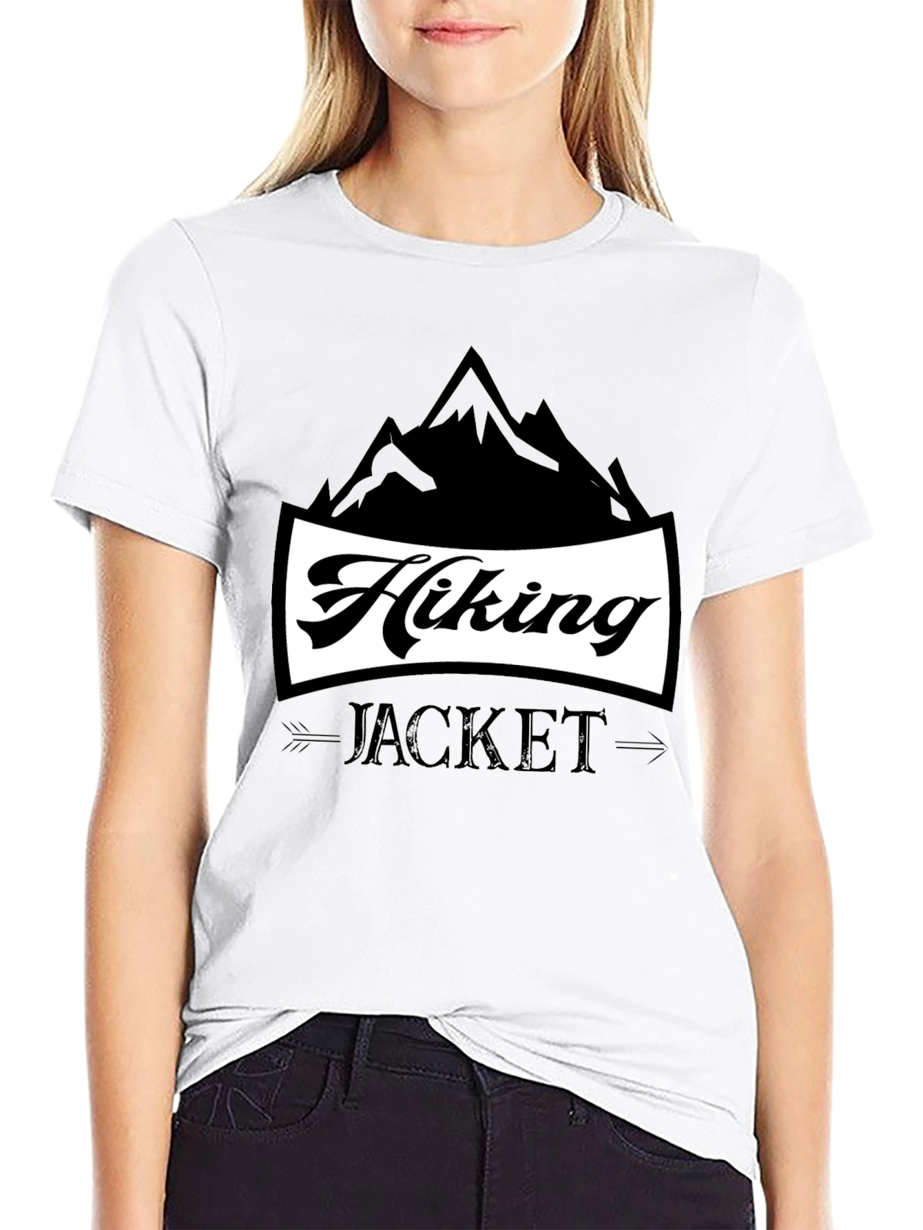 Hiking Jacket Graphic T-Shirt | Black Casual Tee