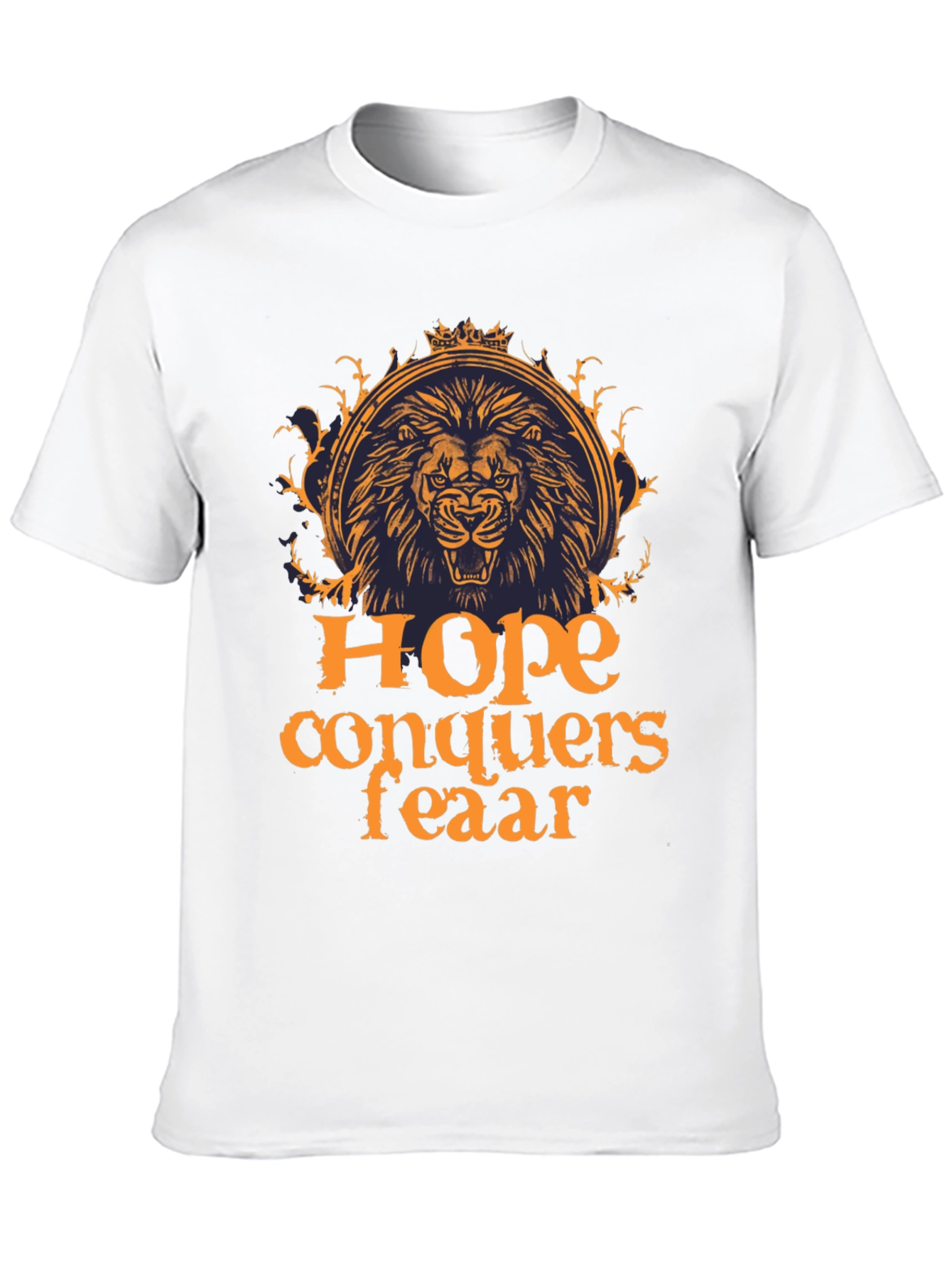 Hope Conquers Fear Lion Graphic Tee - Black