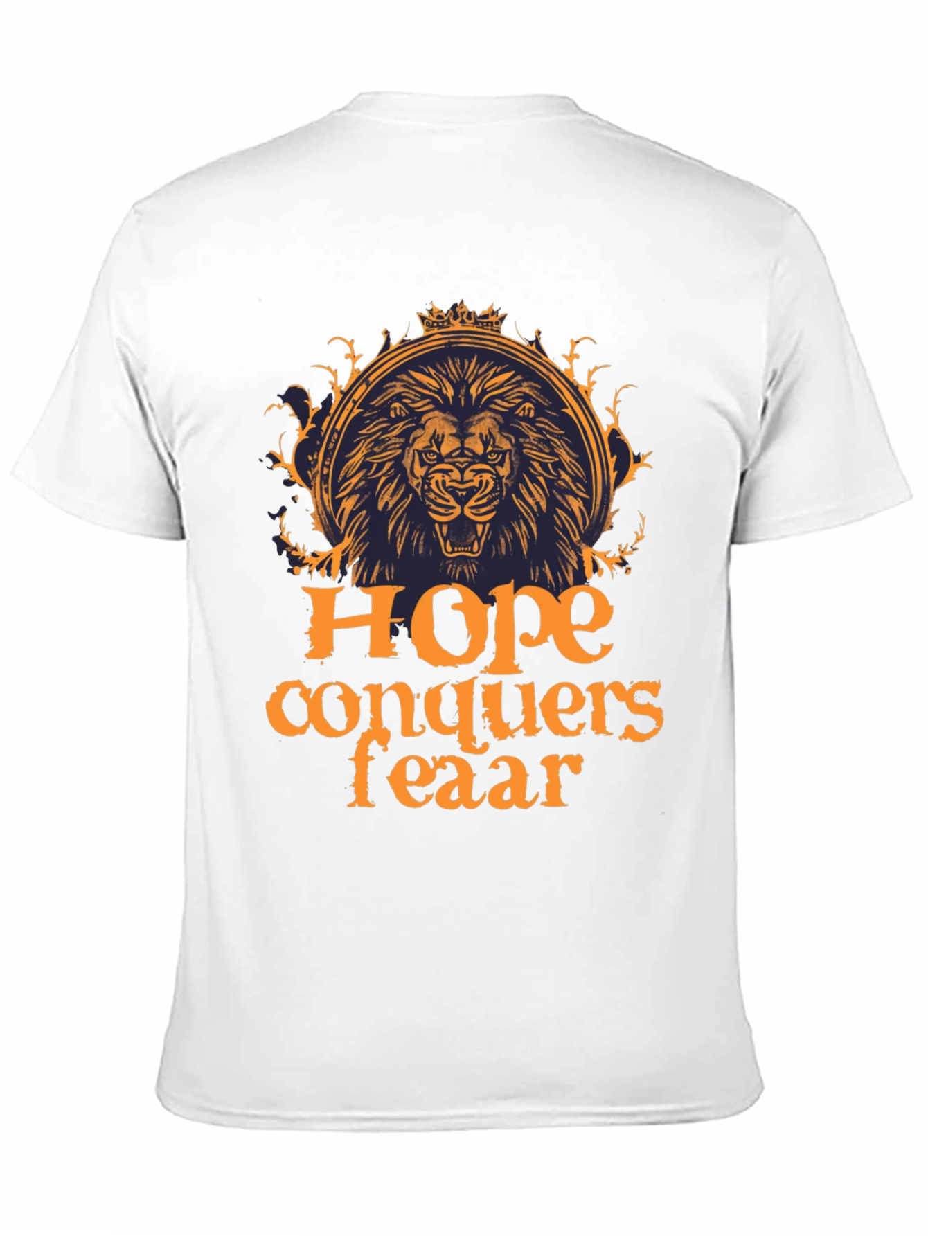 Hope Conquers Fear Lion Graphic Tee - Black