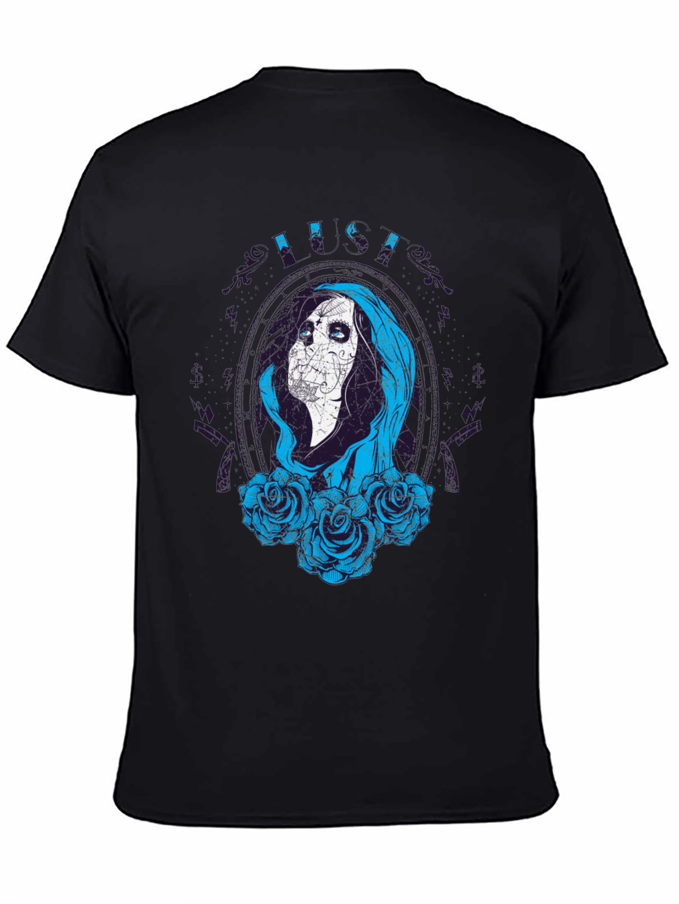 Sugar Skull Lady Black Tee
