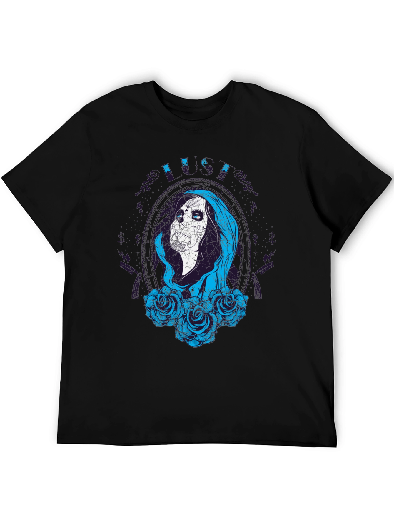 Sugar Skull Lady Black Tee