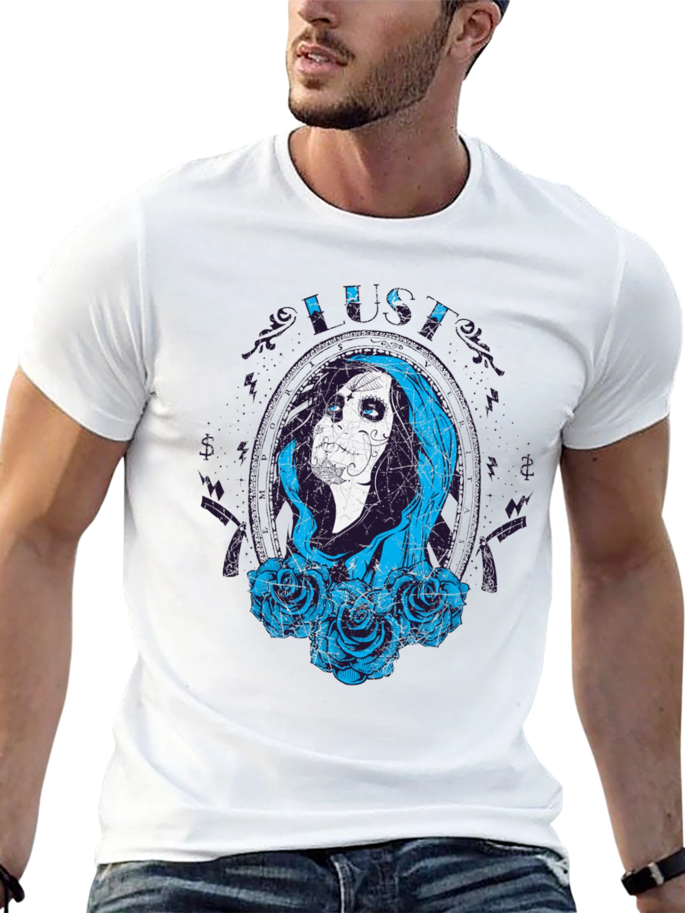 Sugar Skull Lady Black Tee