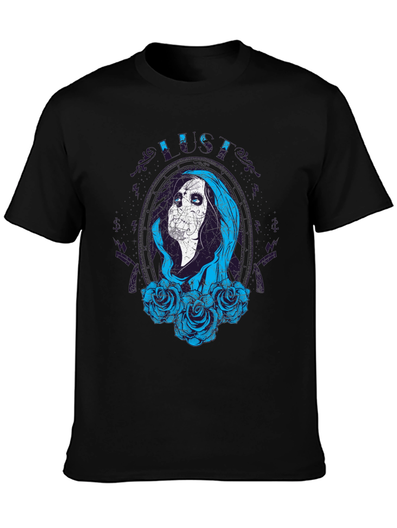 Sugar Skull Lady Black Tee