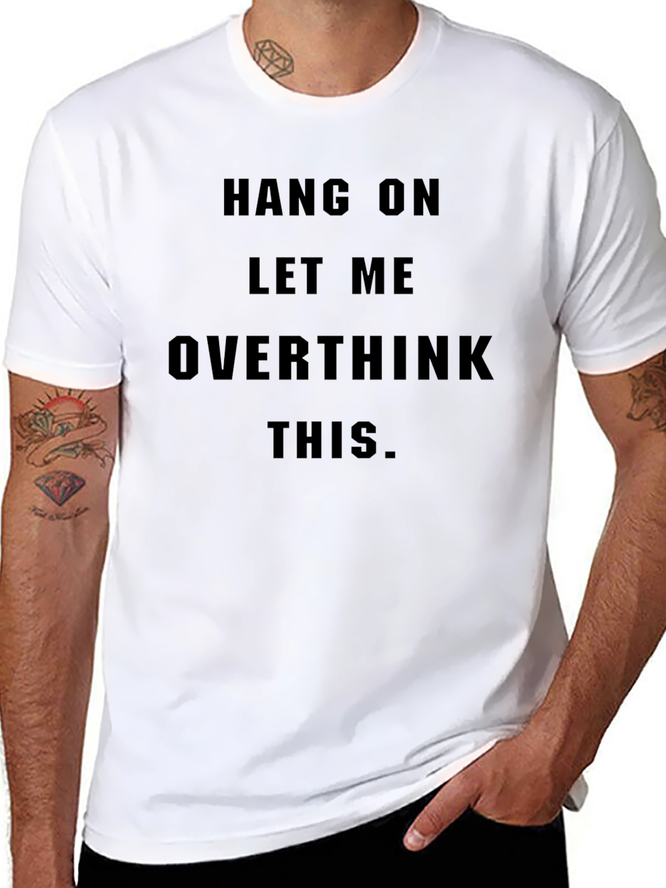 Hang On Overthink T-Shirt - Black Slogan Tee