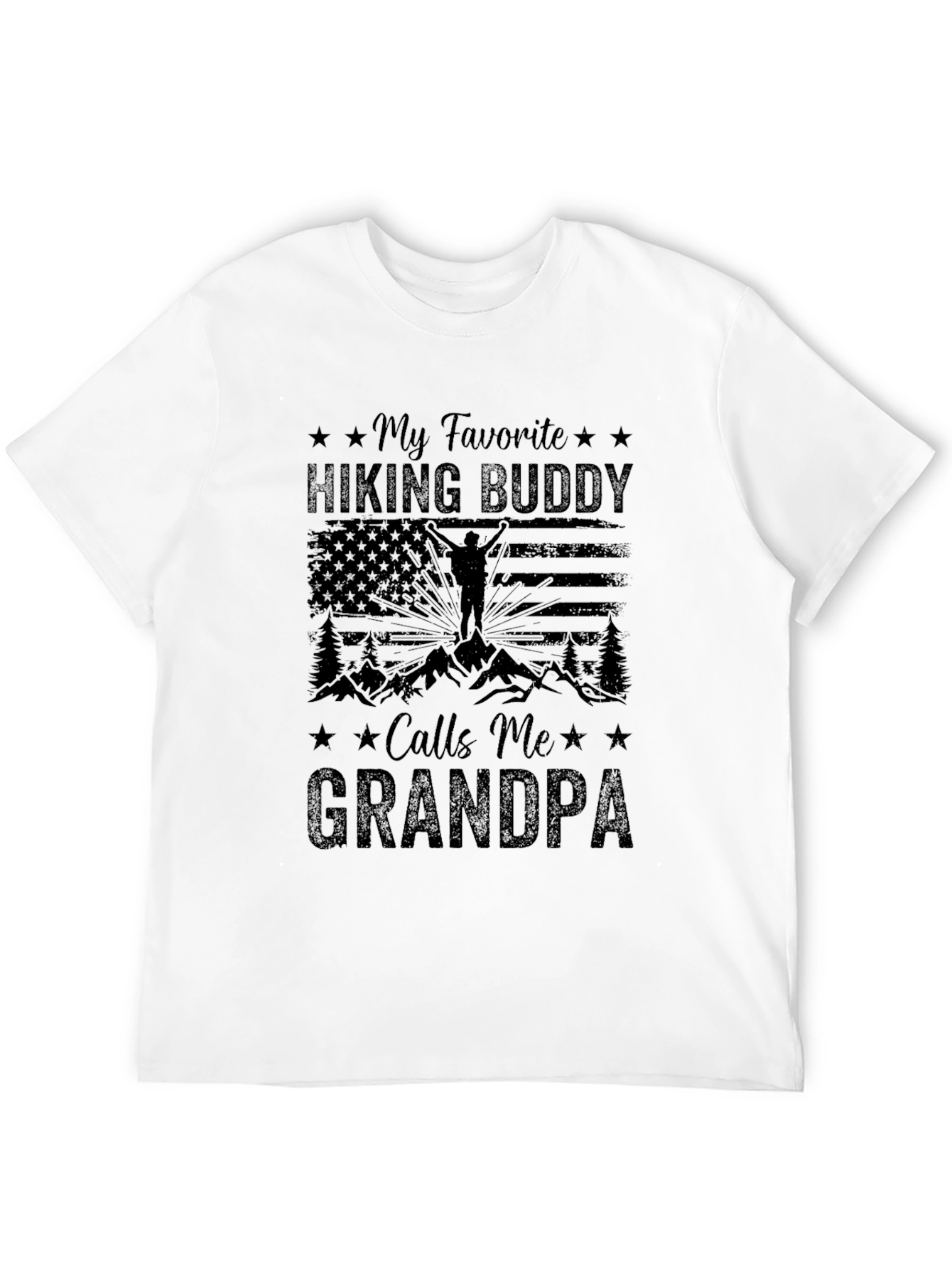 Hiking Buddy Grandpa Graphic Tee