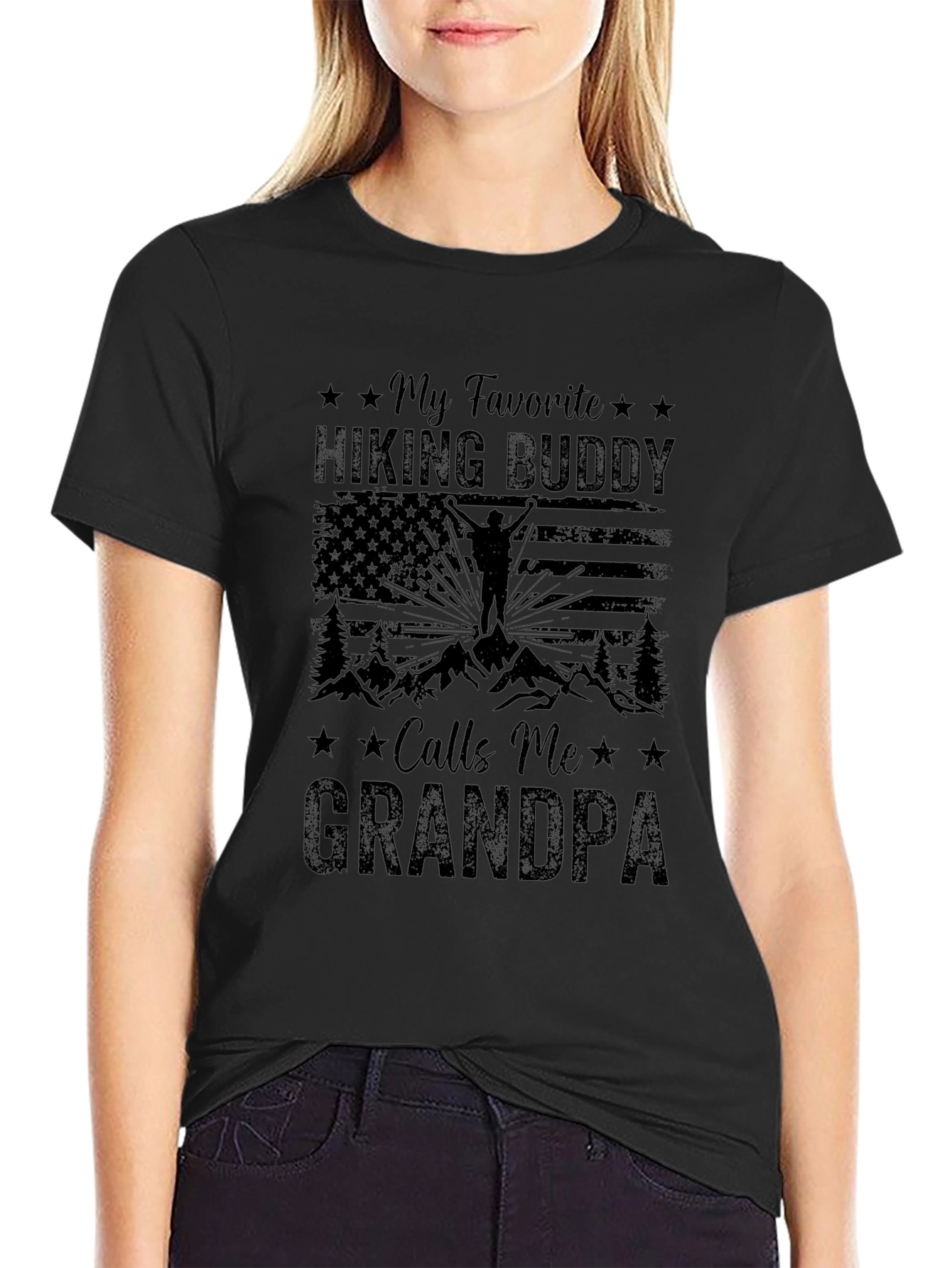 Hiking Buddy Grandpa Graphic Tee