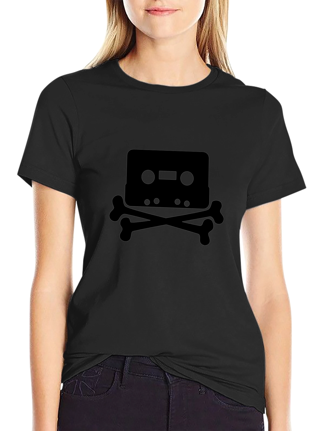 Cassette Bones Black T-Shirt - Music Lover Tee