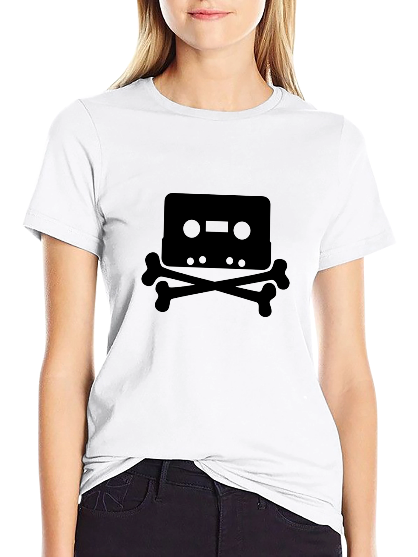 Cassette Bones Black T-Shirt - Music Lover Tee