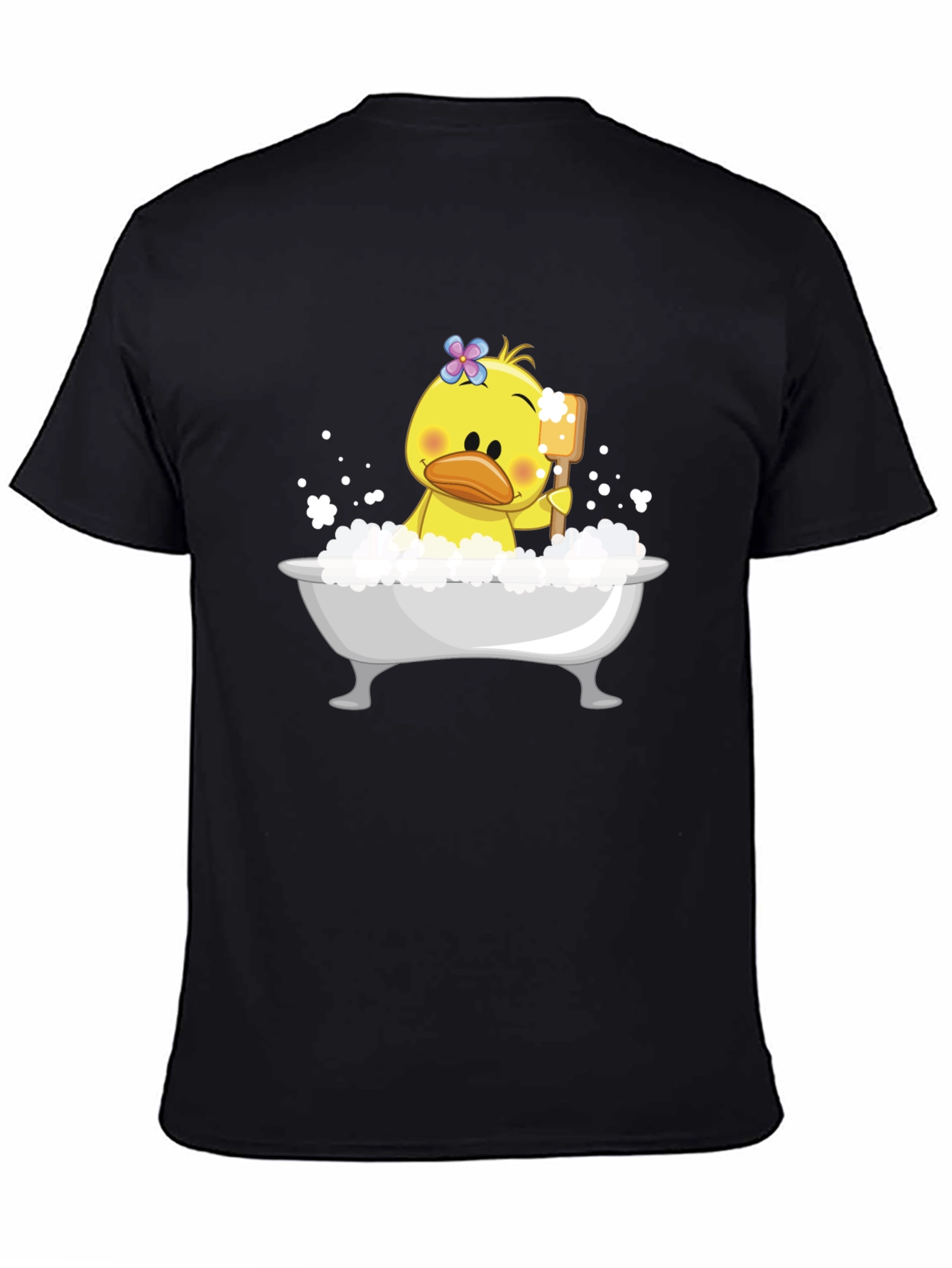 Duck in Tub Graphic Tee - Black Cotton T-Shirt