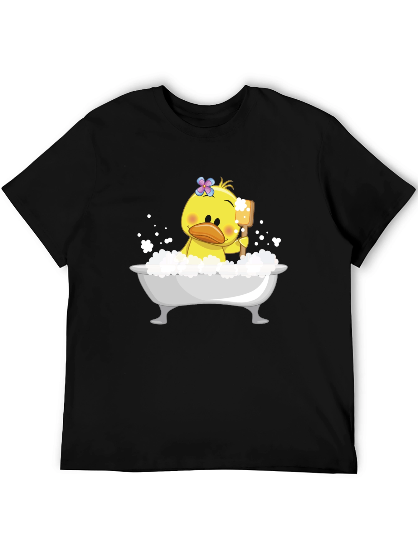 Duck in Tub Graphic Tee - Black Cotton T-Shirt