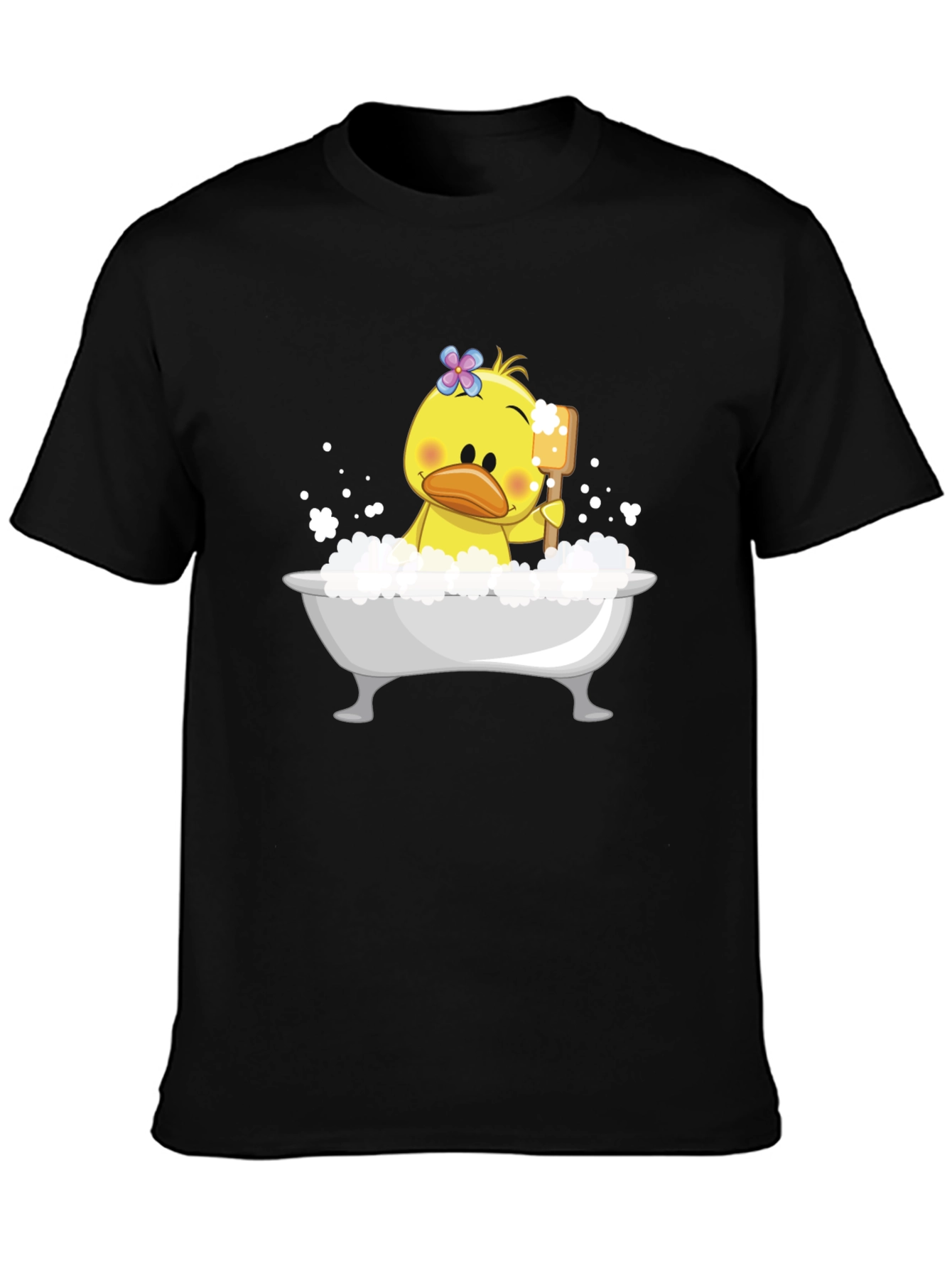 Duck in Tub Graphic Tee - Black Cotton T-Shirt