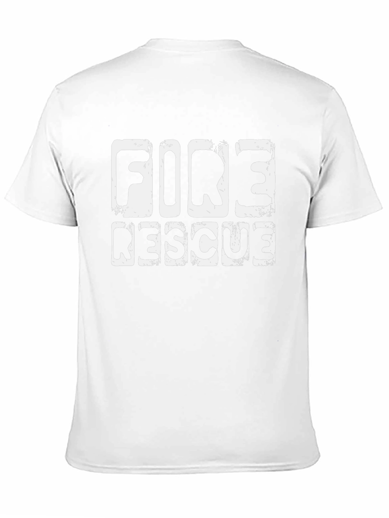Fire Rescue T-Shirt Black Cotton Crew Neck