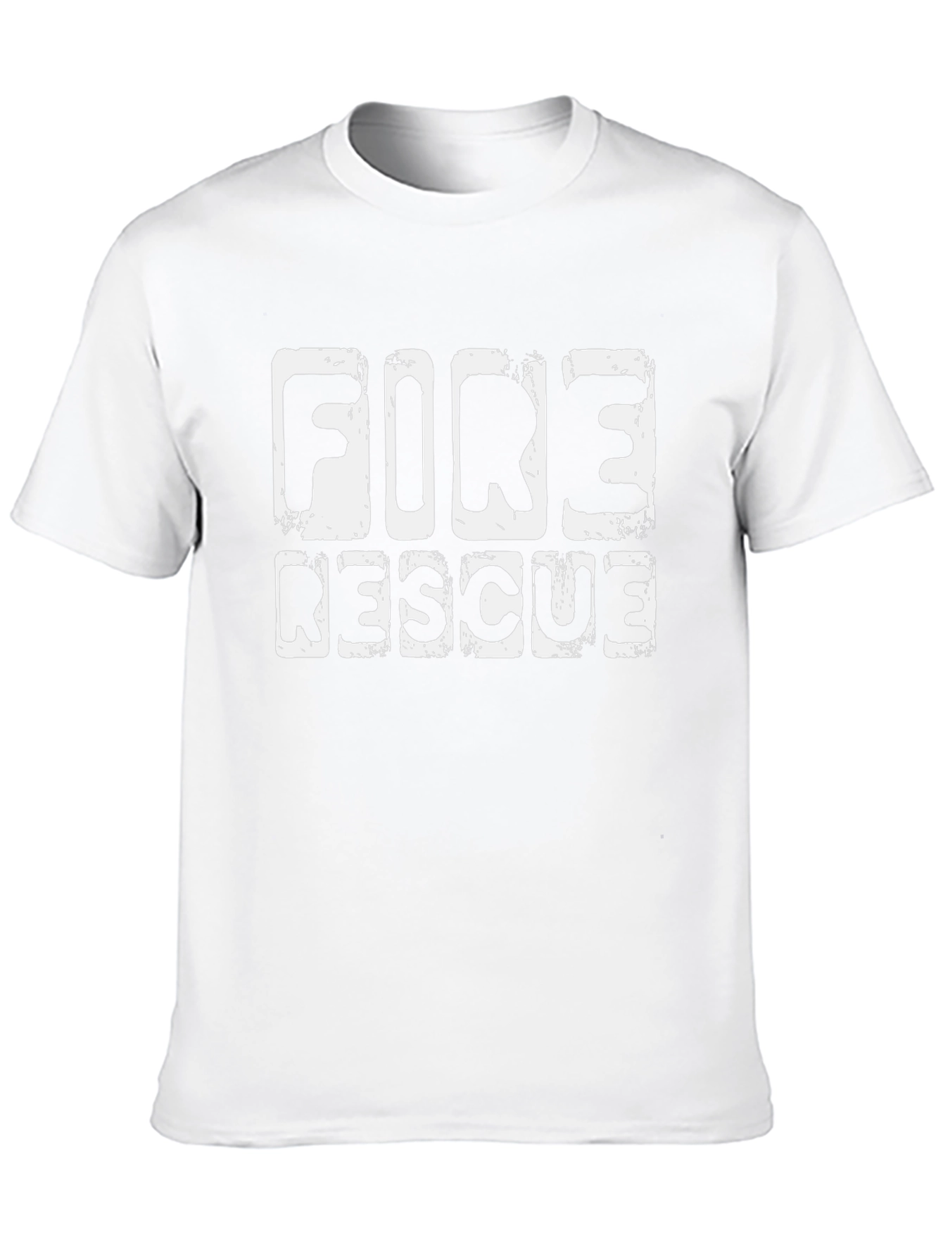 Fire Rescue T-Shirt Black Cotton Crew Neck