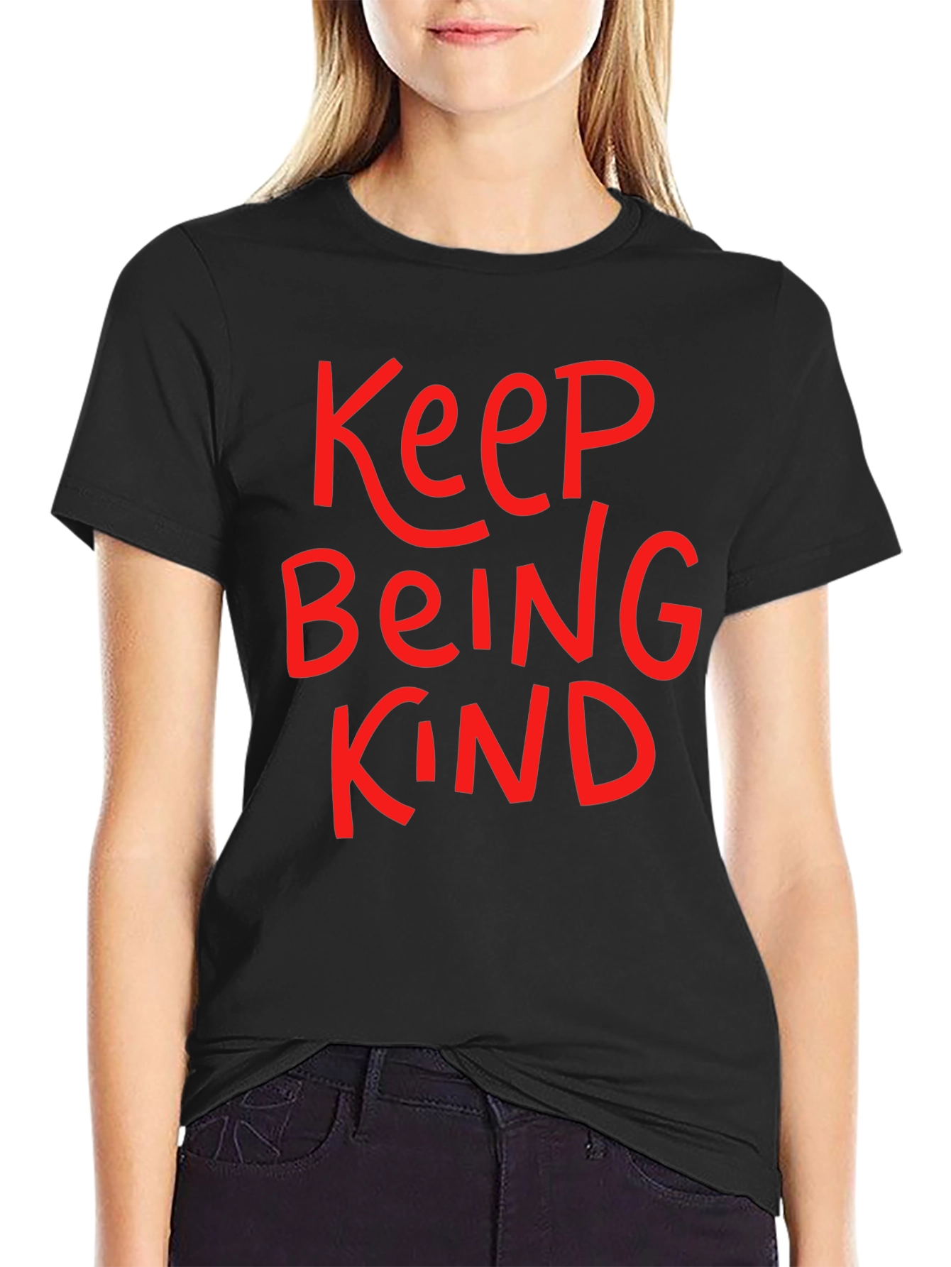 Keep Being Kind Graphic Tee - Black Cotton T-Shirt