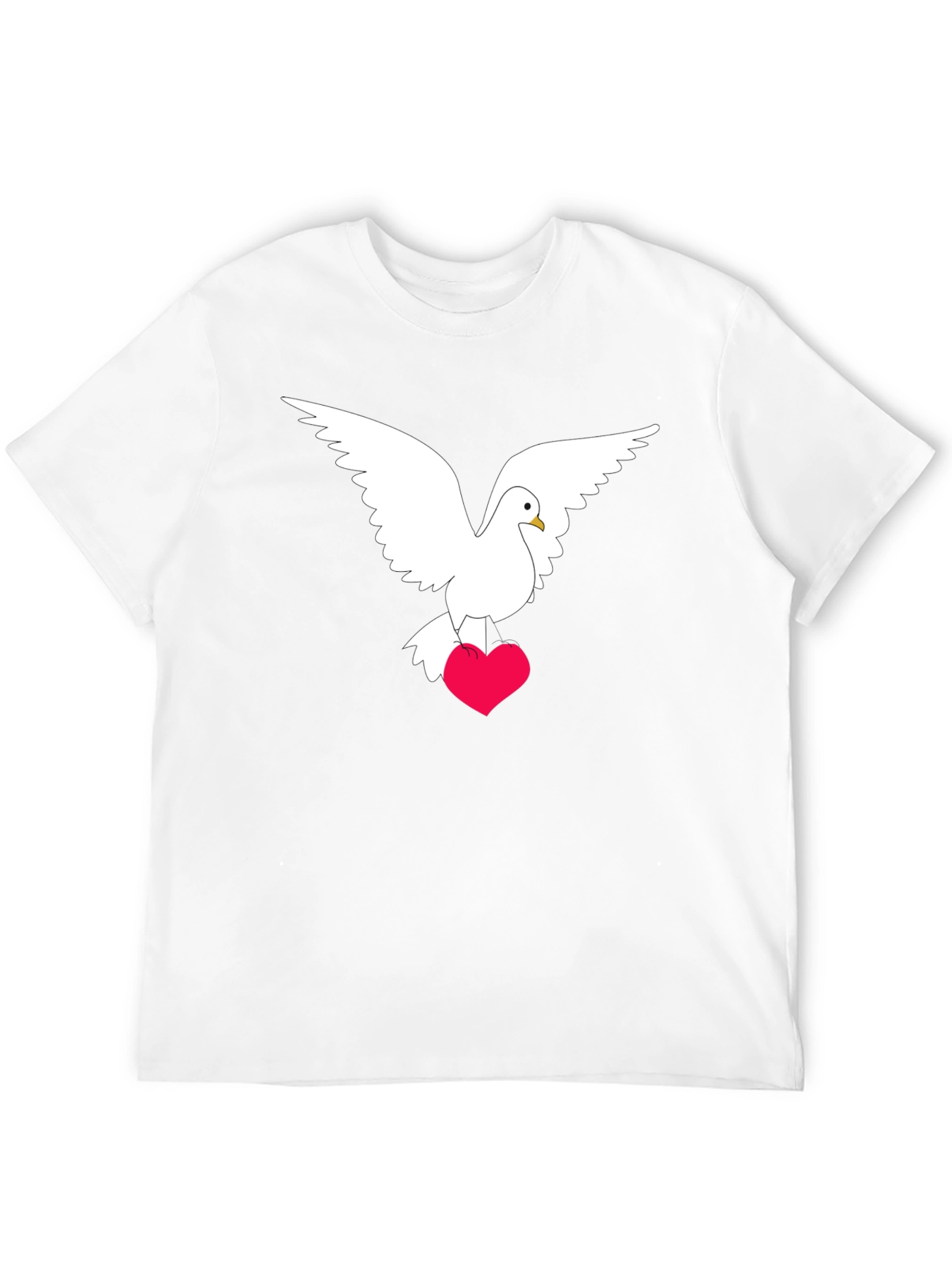 Dove Heart Graphic Tee - Stylish Black T-Shirt