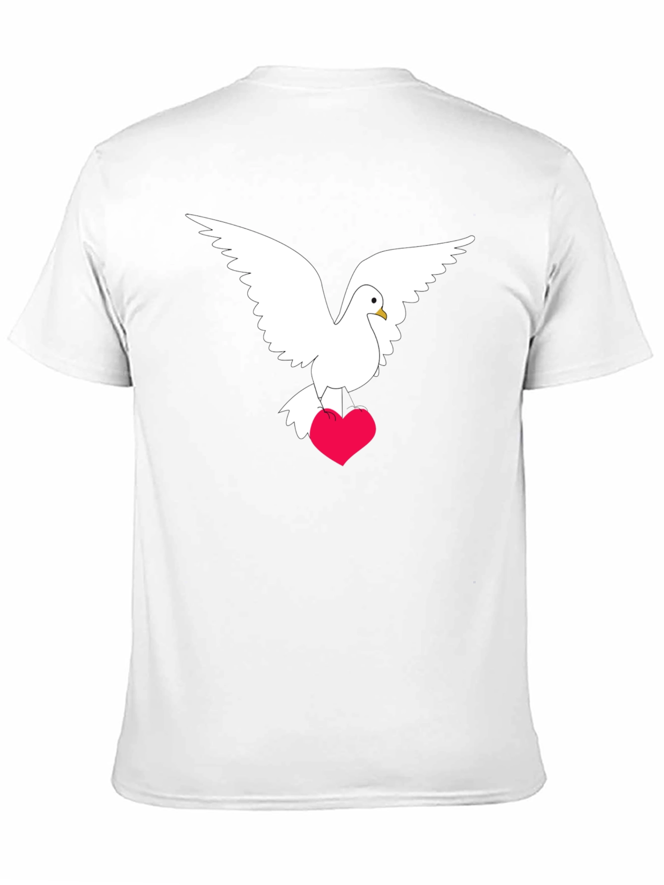 Dove Heart Graphic Tee - Stylish Black T-Shirt