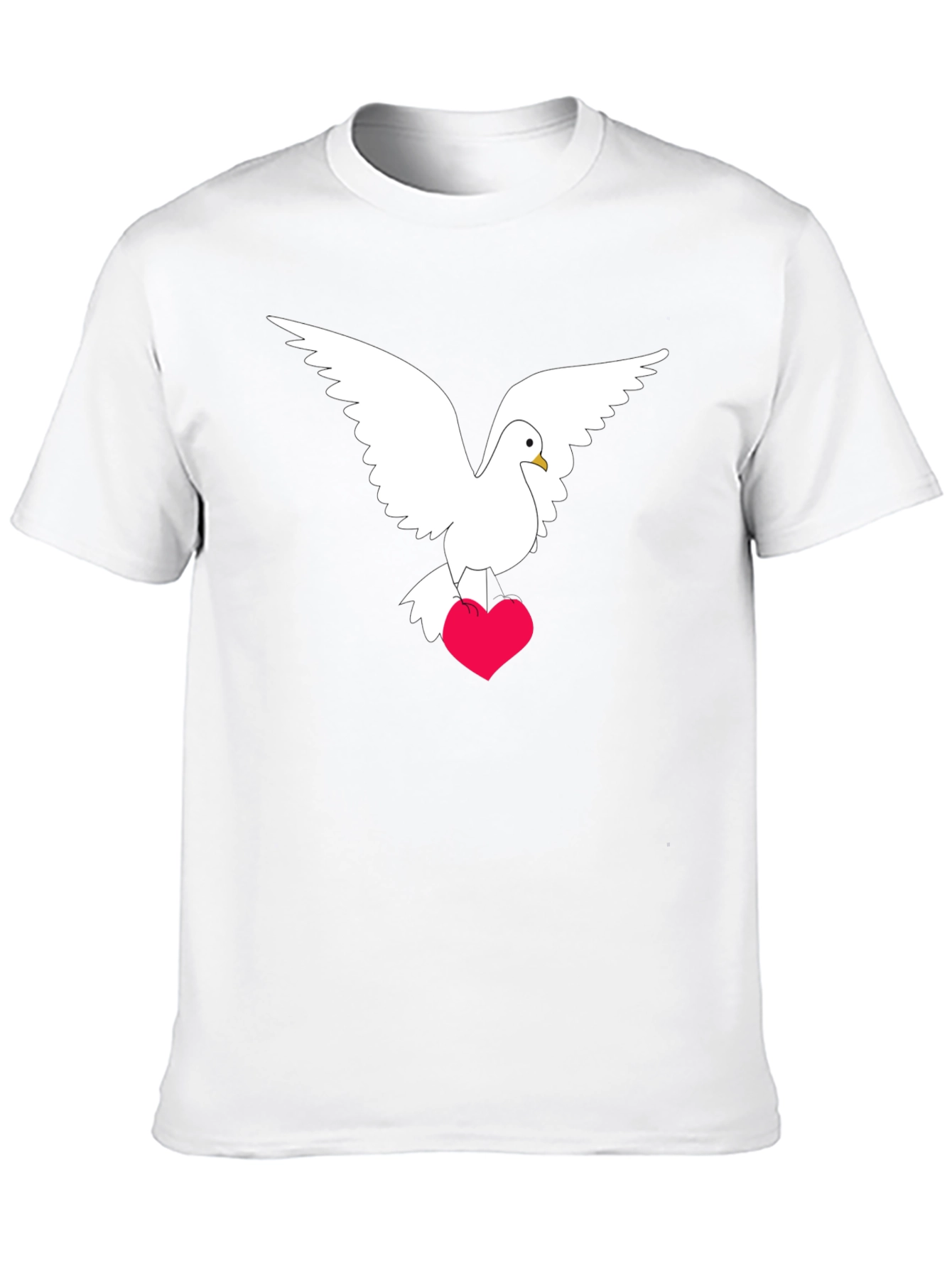 Dove Heart Graphic Tee - Stylish Black T-Shirt