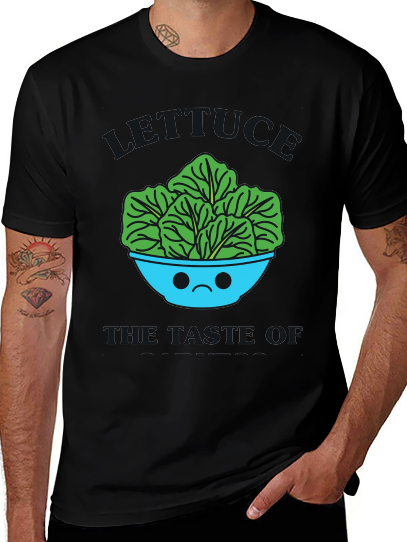 Sad Salad Bowl Graphic Tee - Quirky T-Shirt