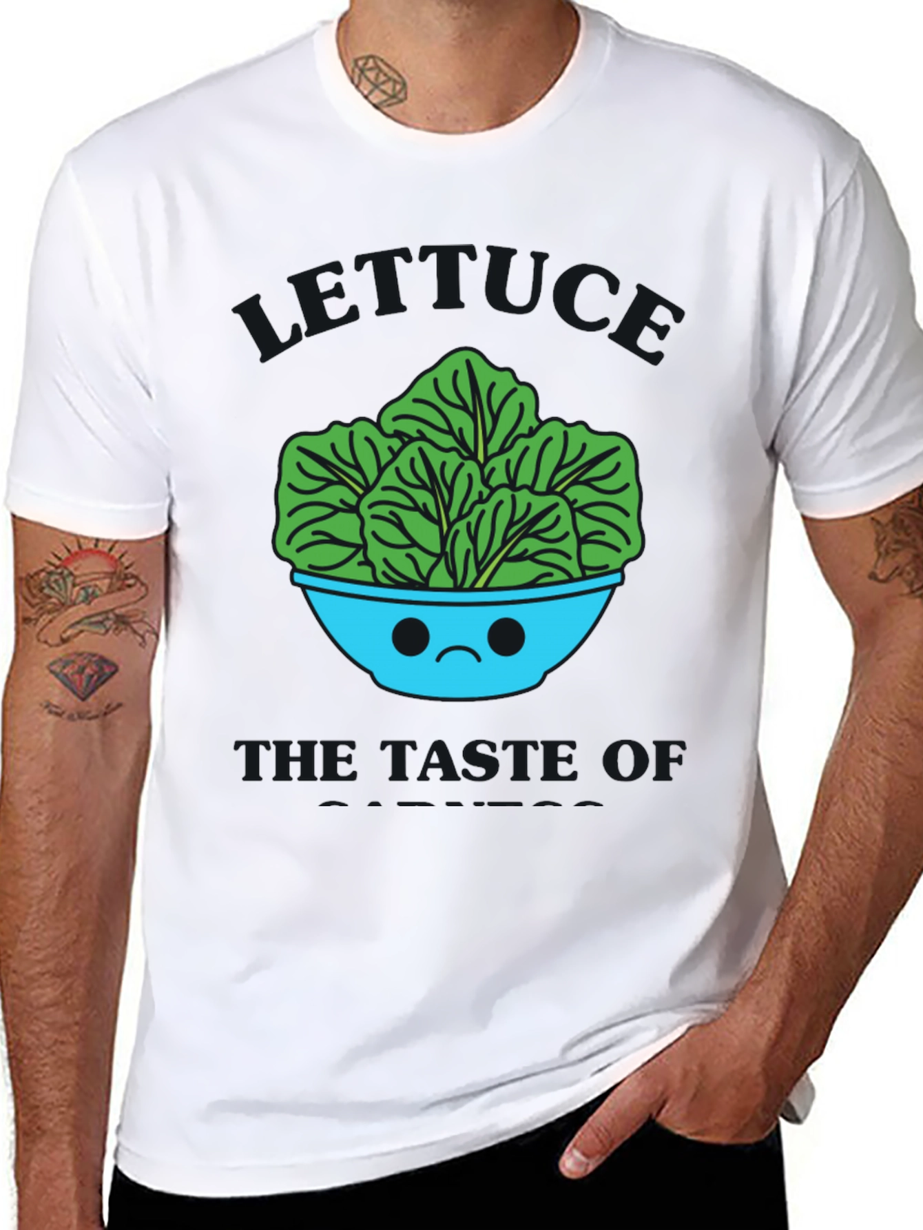 Sad Salad Bowl Graphic Tee - Quirky T-Shirt