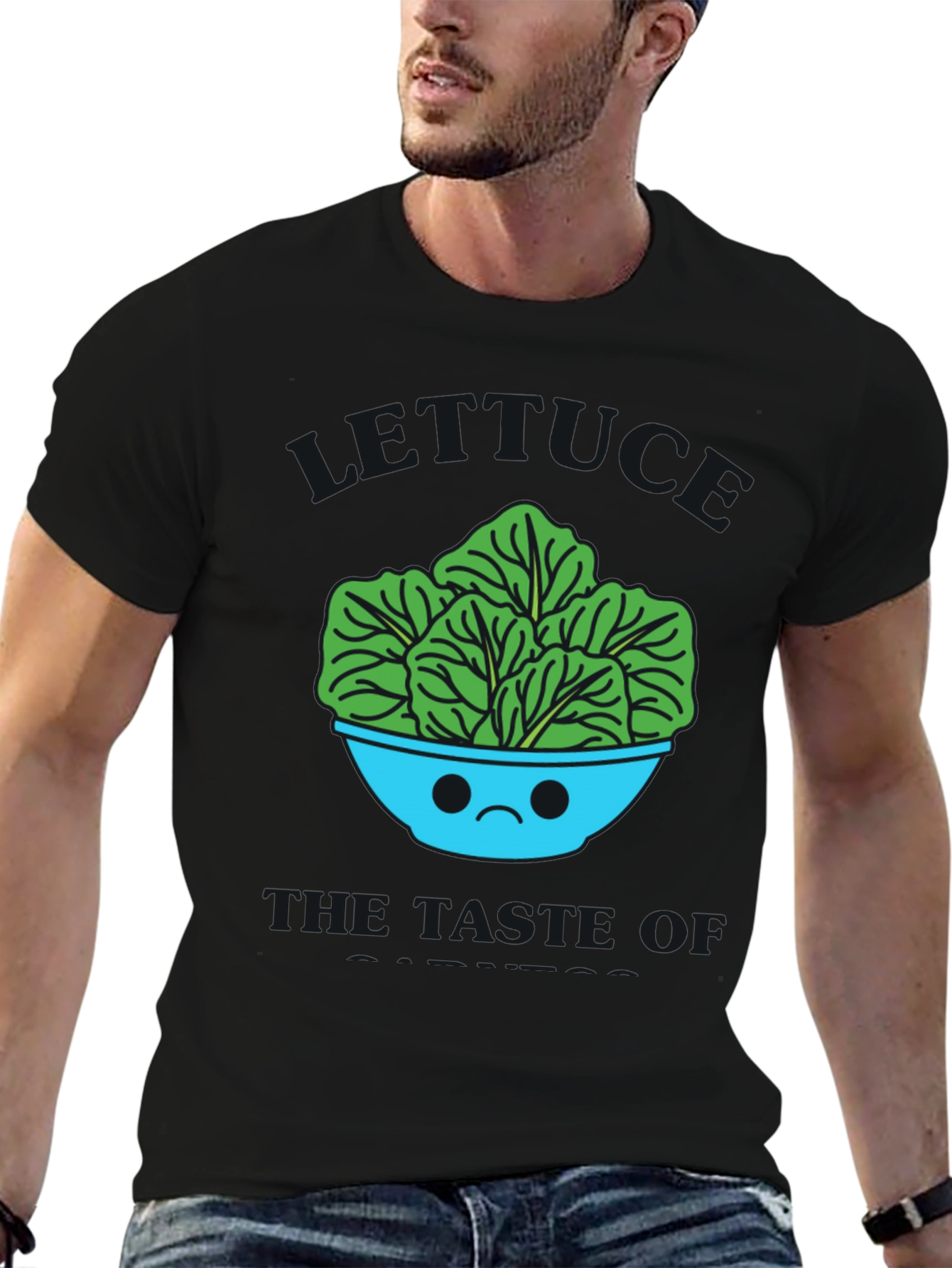 Sad Salad Bowl Graphic Tee - Quirky T-Shirt