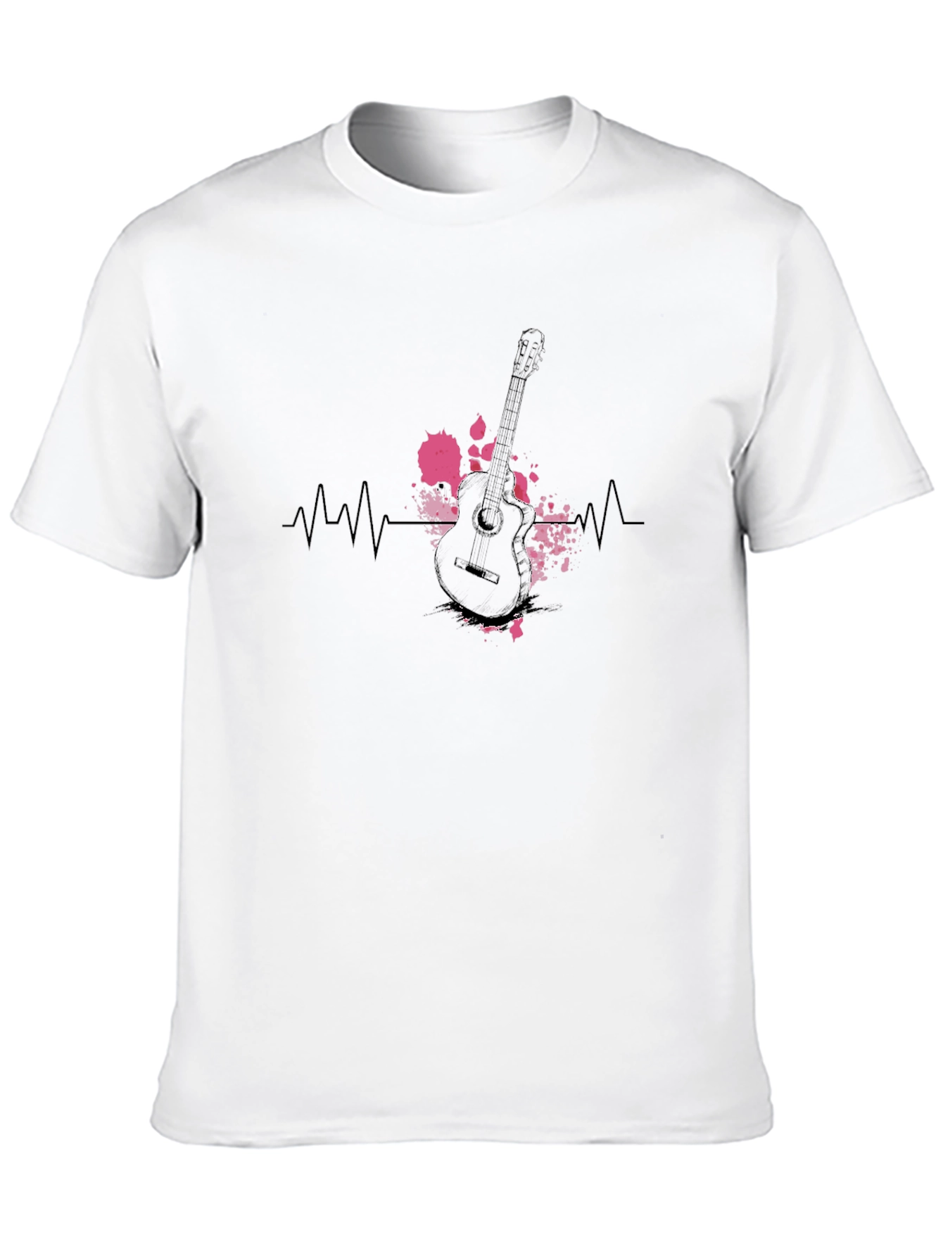 Guitar Heartbeat Graphic Tee - Music Lovers T-Shirt