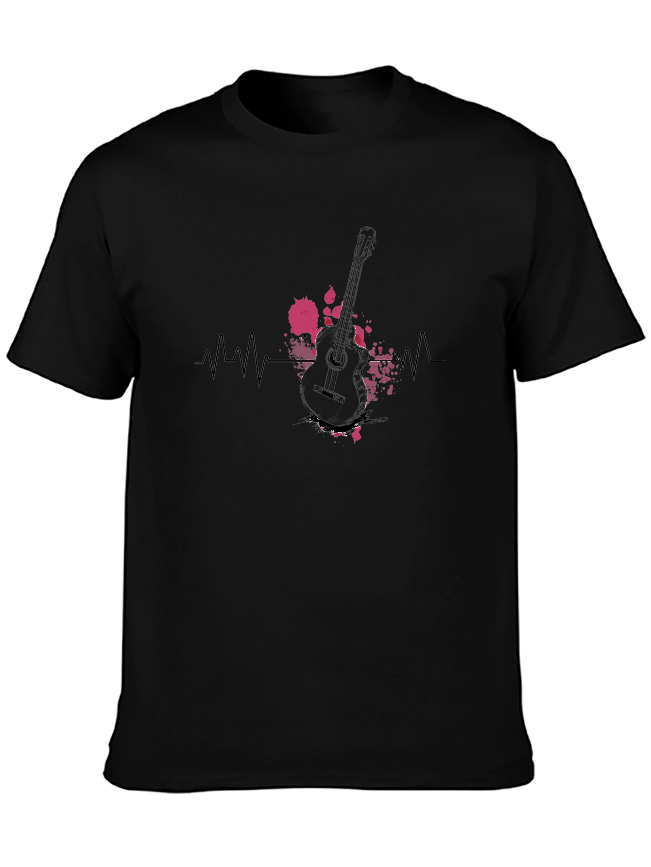 Guitar Heartbeat Graphic Tee - Music Lovers T-Shirt