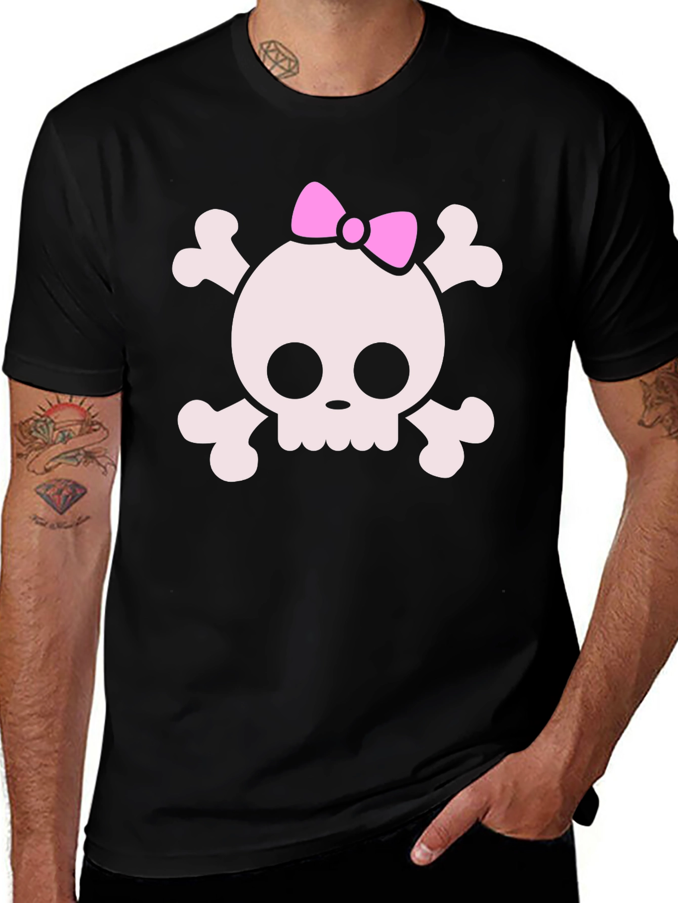 Skull & Crossbones T-Shirt with Pink Bow