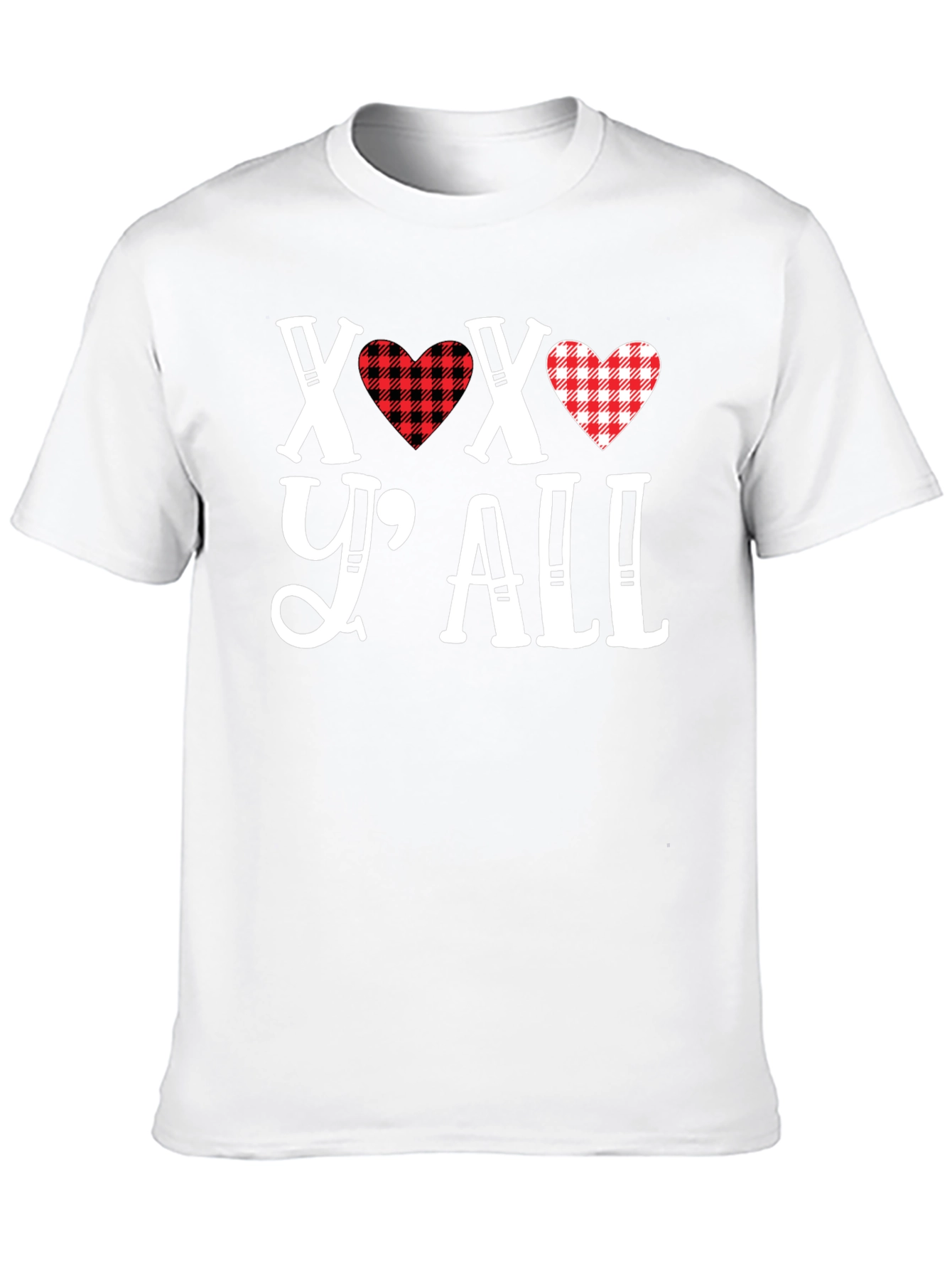 XOXO Yall Heart Plaid Graphic Tee