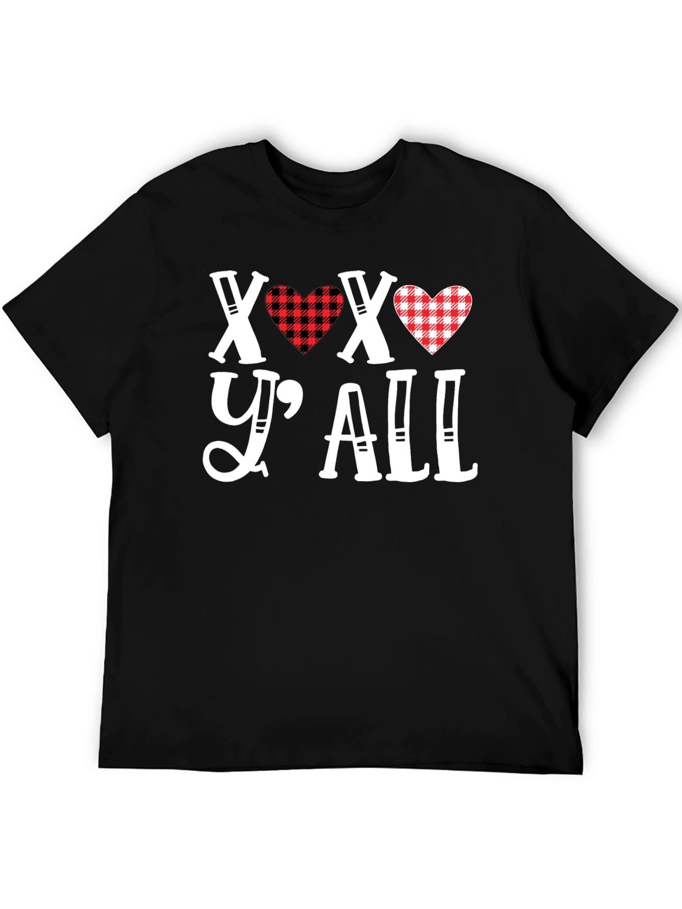 XOXO Yall Heart Plaid Graphic Tee