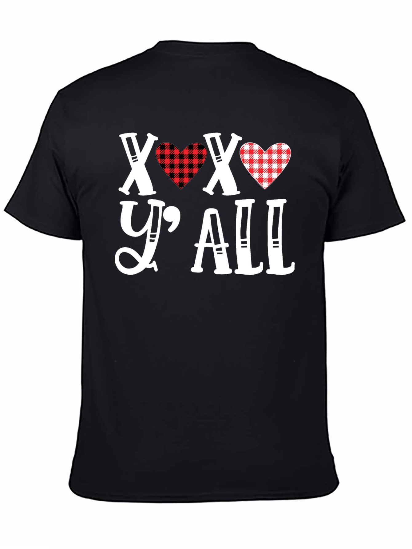 XOXO Yall Heart Plaid Graphic Tee