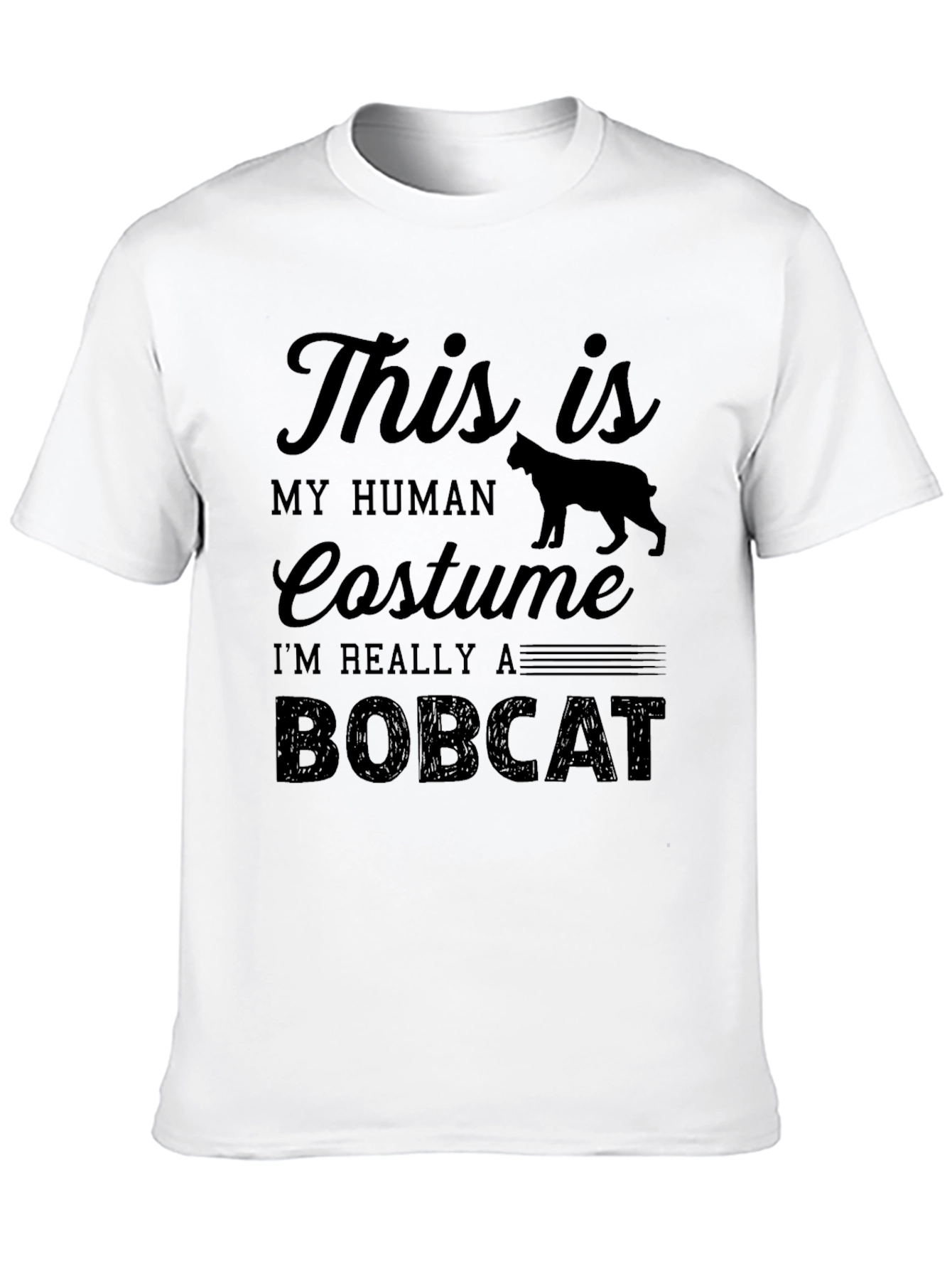 Bobcat Costume Graphic T-Shirt - Funny Animal Tee