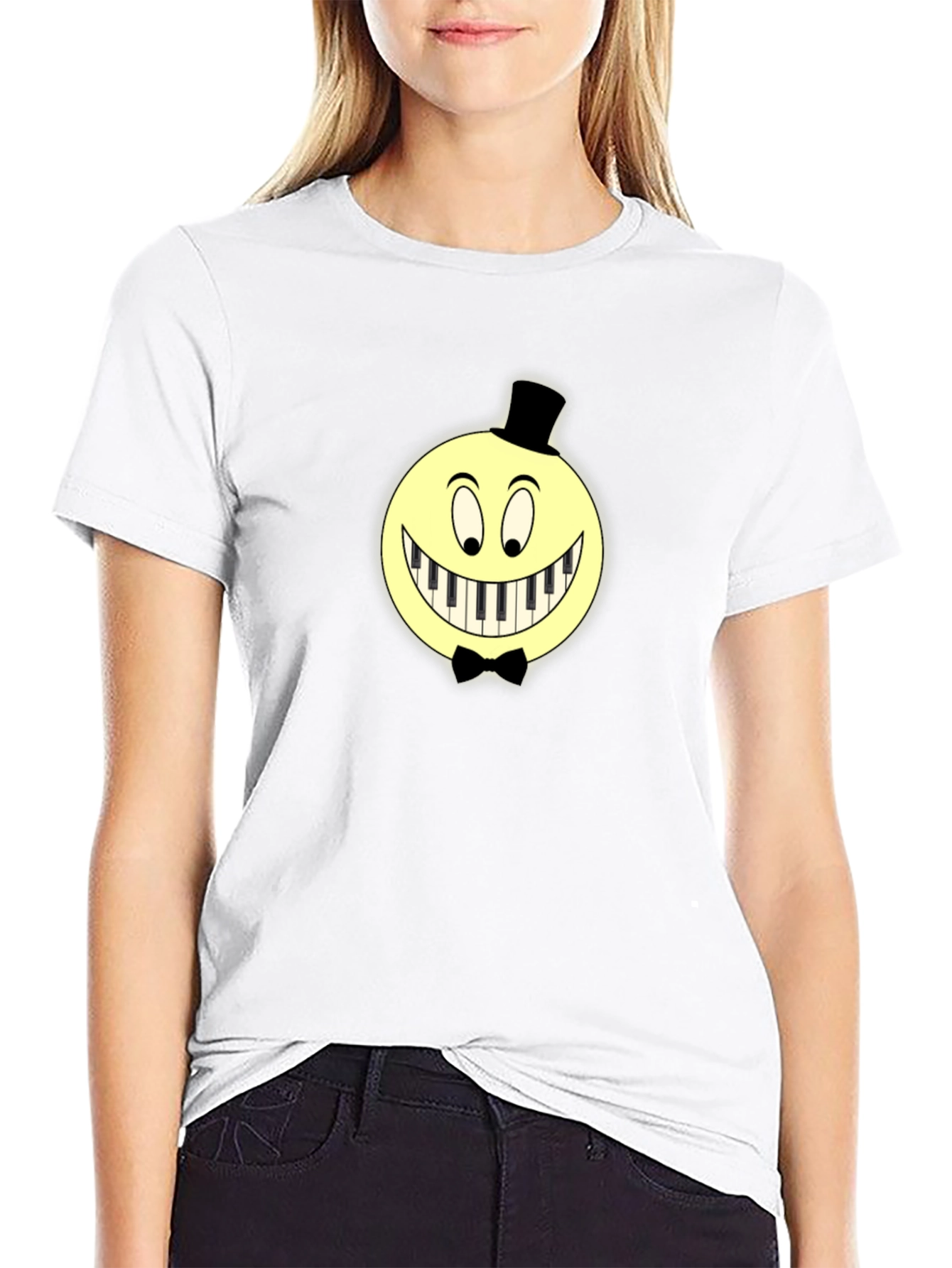 Piano Smile Graphic T-Shirt - Unique Design
